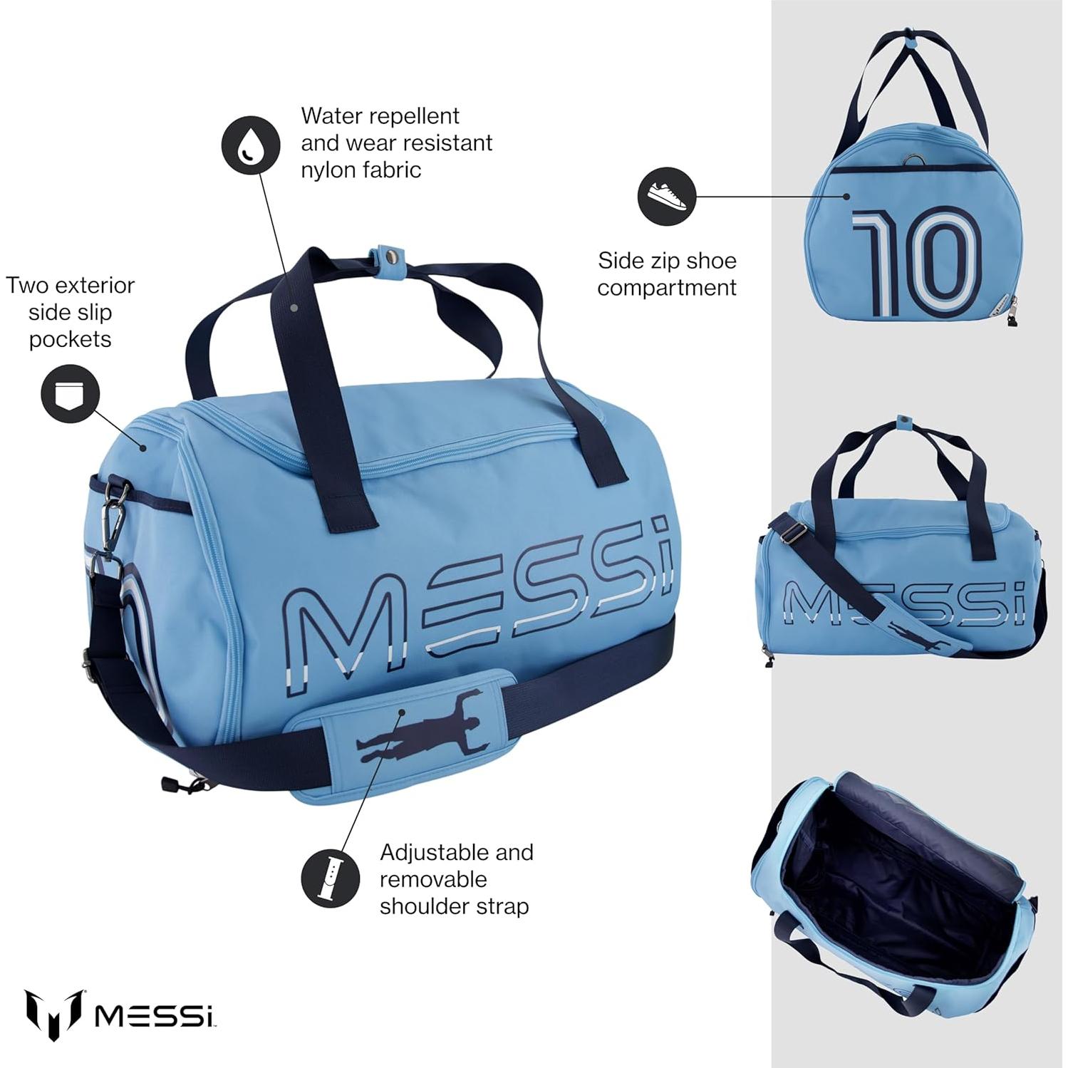 Bolso de Viaje Messi Azul Argentina - Tamaño Único, Duradero y Espacioso