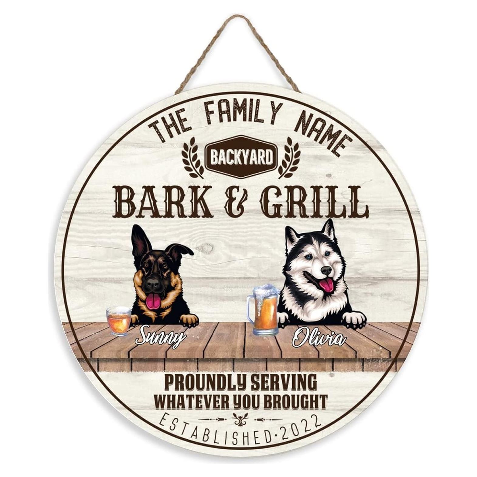 Cartel de Madera Personalizado SILYHEART 30.48 cm Decoración BBQ