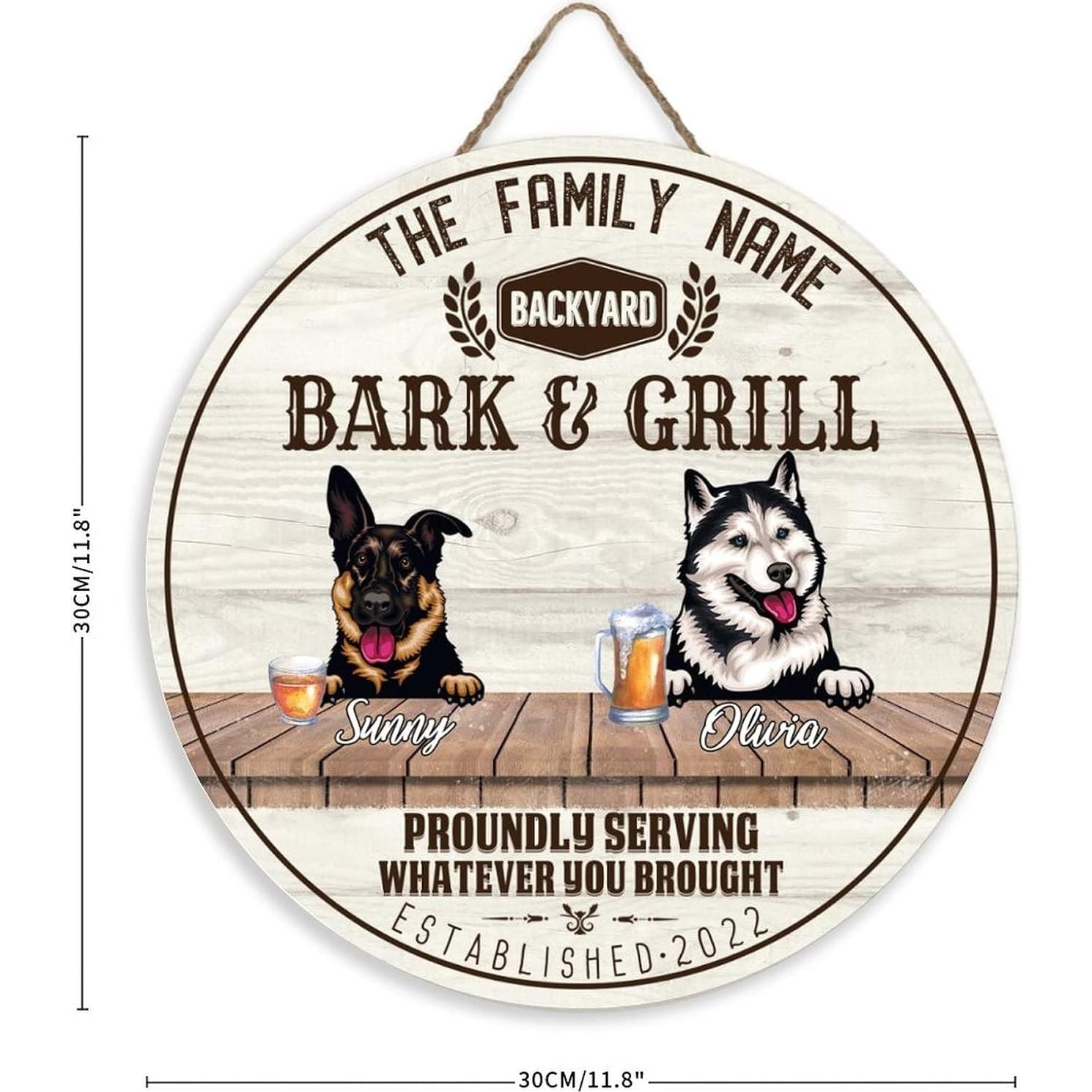 Cartel de Madera Personalizado SILYHEART 30.48 cm Decoración BBQ