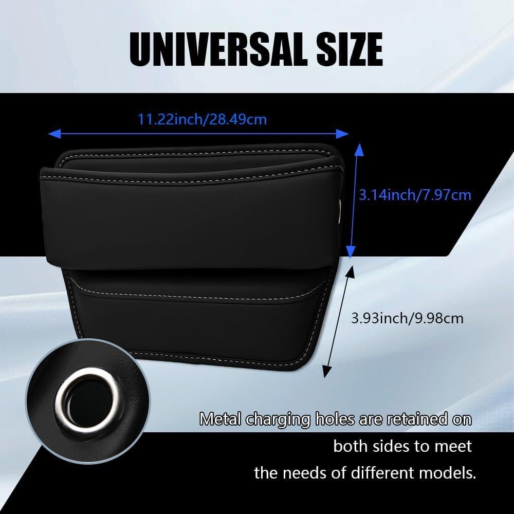 Organizador de Espacio entre Asientos de Coche PACLVIO Cuero Negro