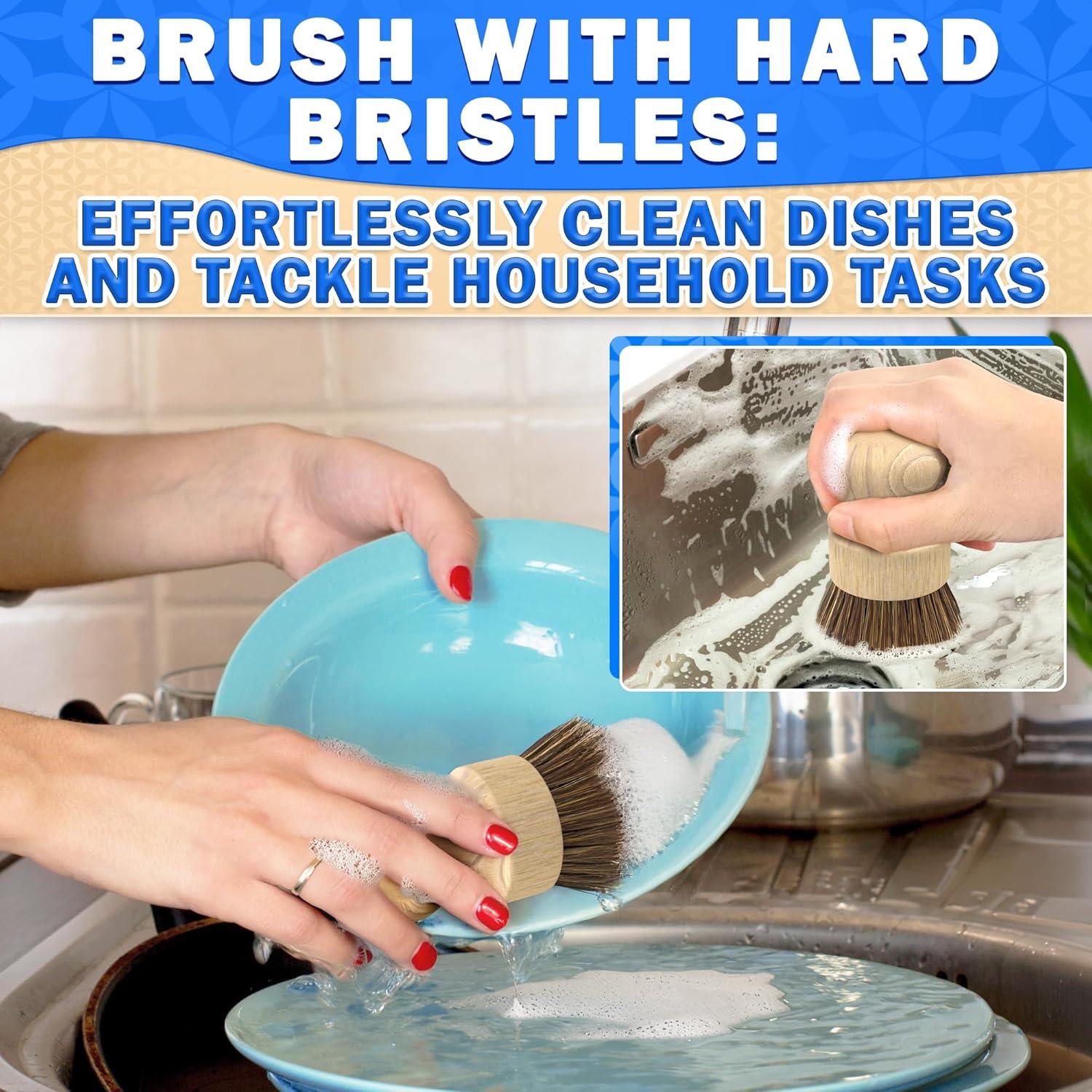 Juego de 5 cepillos de bambú ZOKLU para platos y botellas