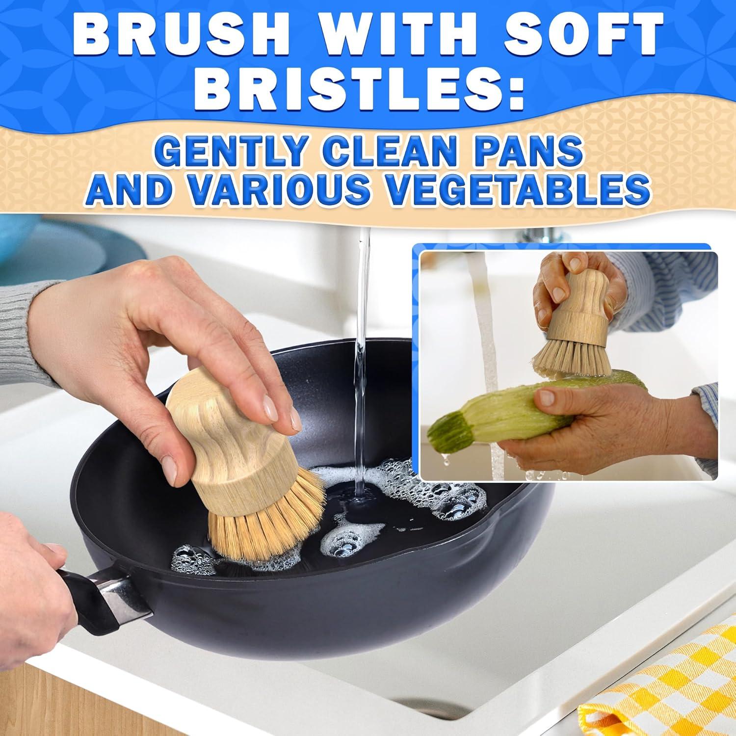 Juego de 5 cepillos de bambú ZOKLU para platos y botellas