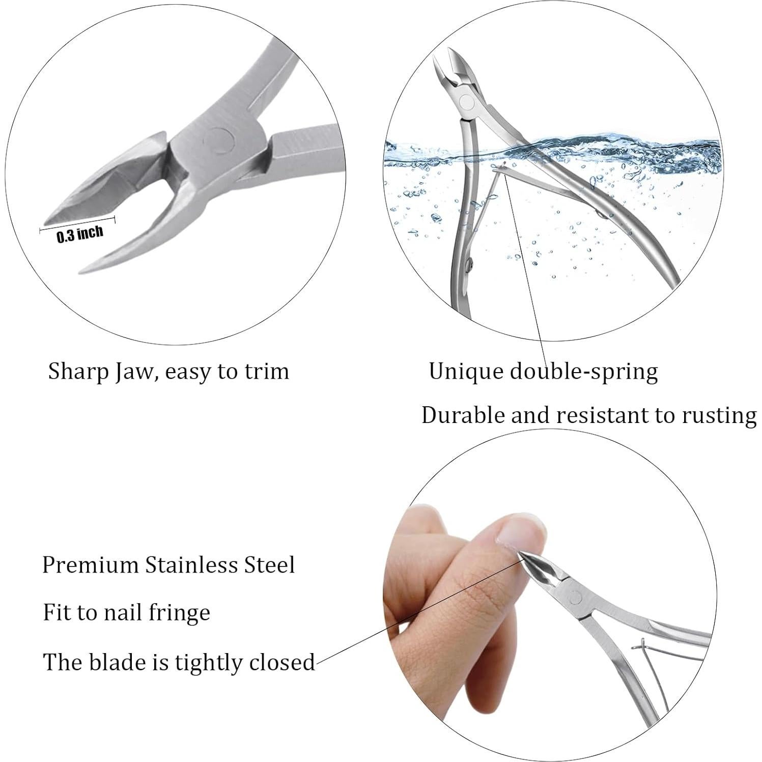 Kit de Manicura y Pedicura 6 Pcs SHEHARUHI Acero Inoxidable