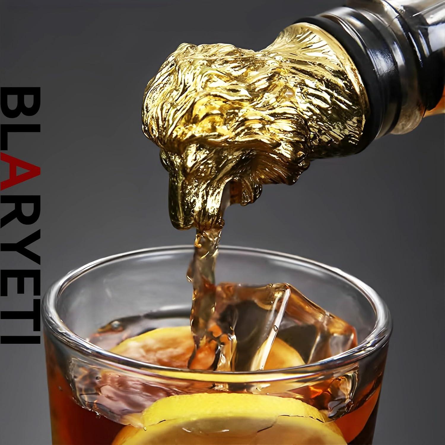 Vertedor de Vino Dorado BLARYETI Cabeza de León 3.5x10cm