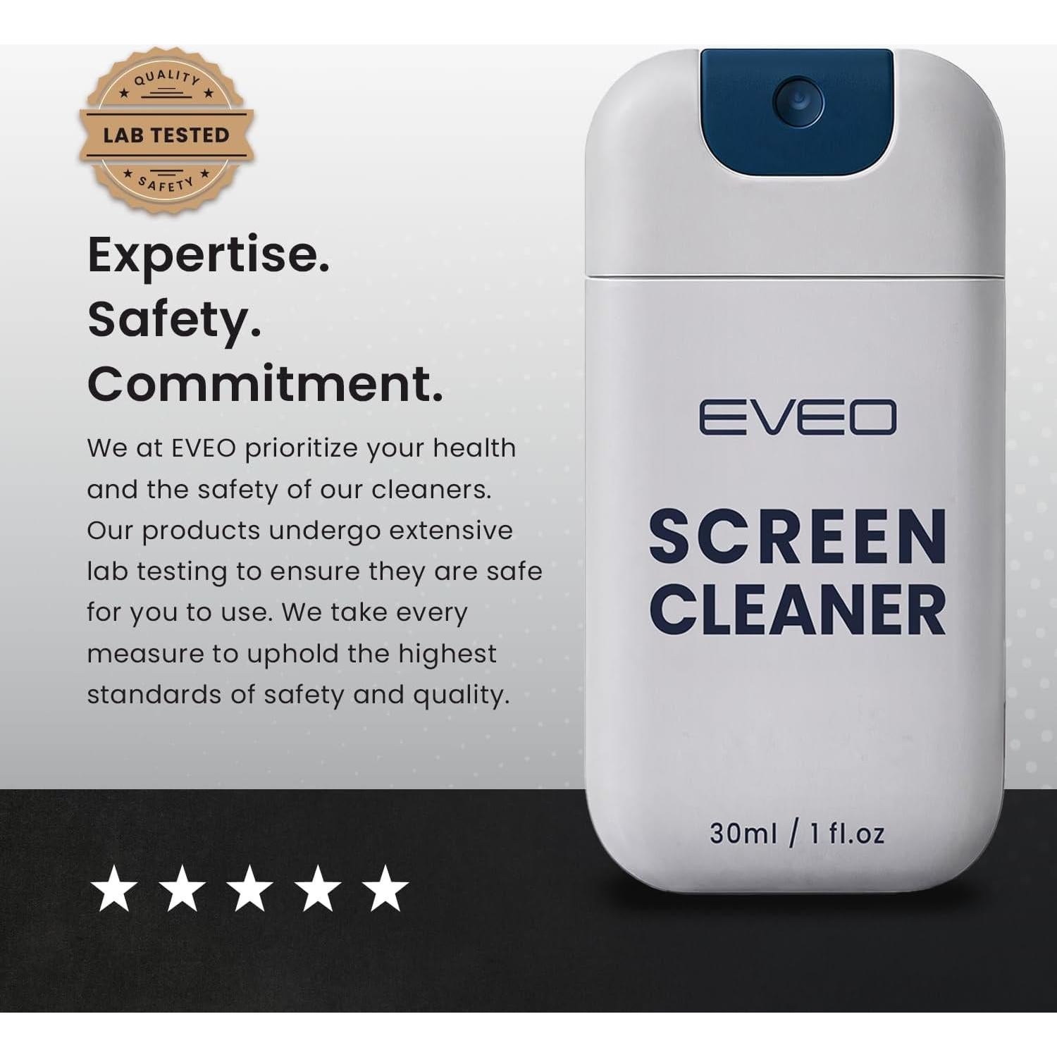 Kit Limpiador de Pantallas EVEO - Spray y Paño Microfibra