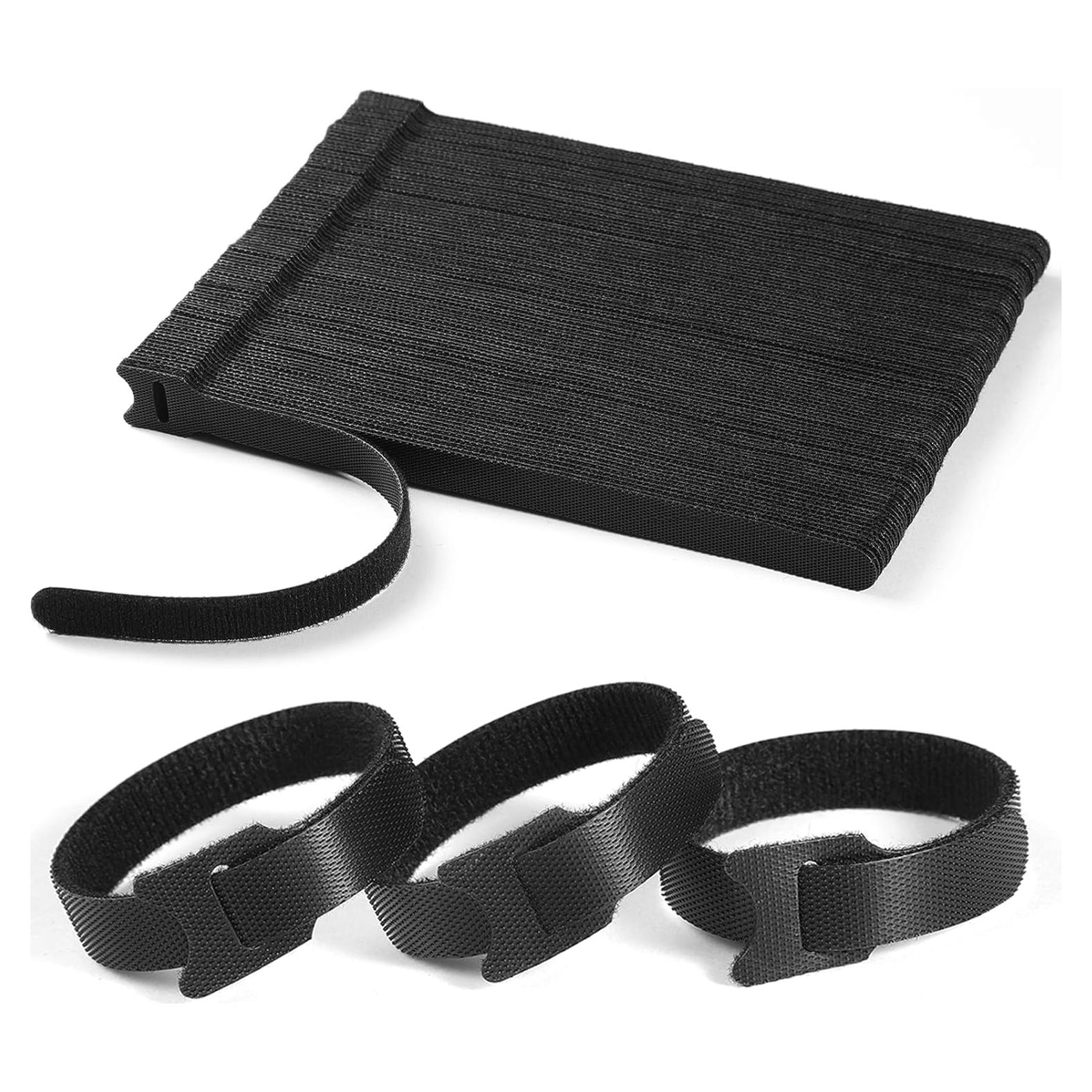 Bridas Reutilizables QTBLY 20.32 cm 100 Pcs Nylon Negro