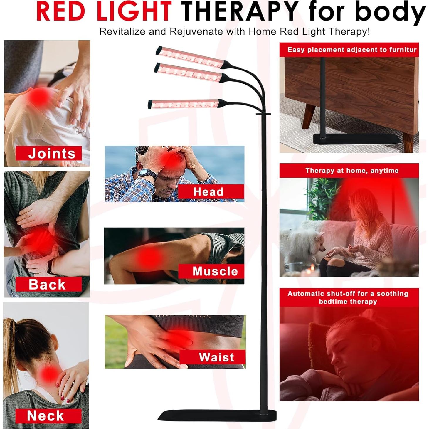 Lámpara de Terapia de Luz Roja Akarishin 27W 3 Cabezas Ajustable