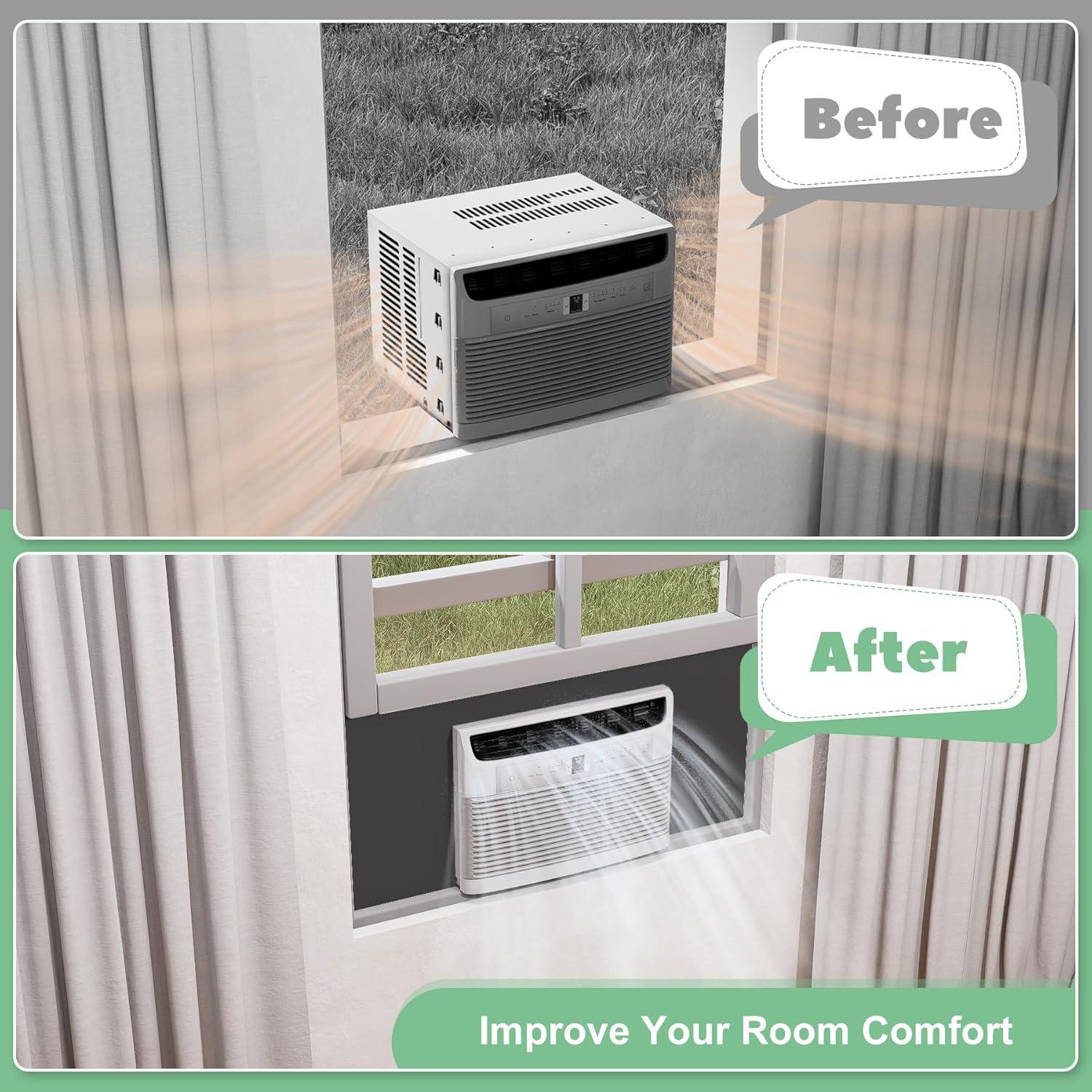 Paneles Laterales de Aire Acondicionado Memrita 99x43 cm Negro