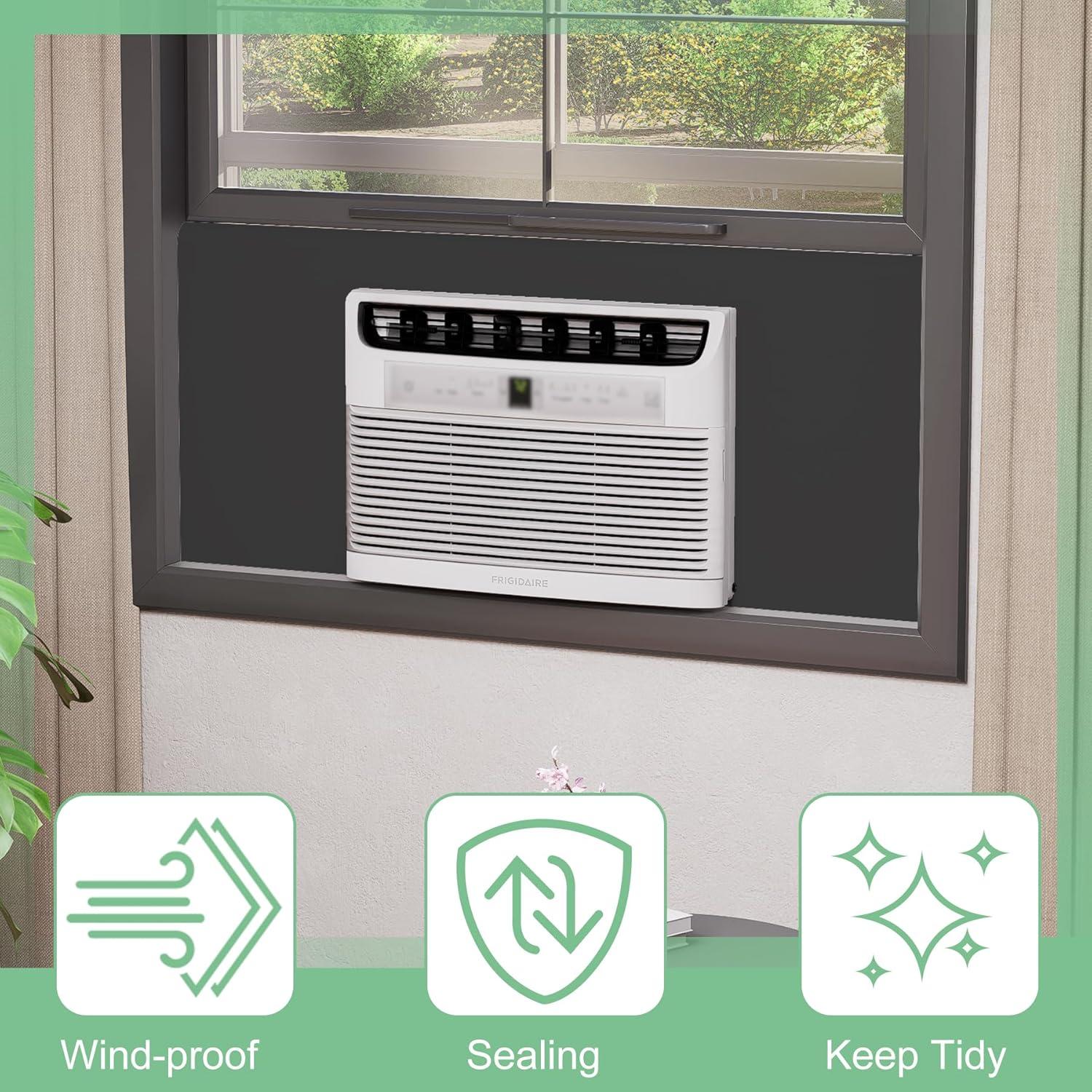 Paneles Laterales de Aire Acondicionado Memrita 99x43 cm Negro