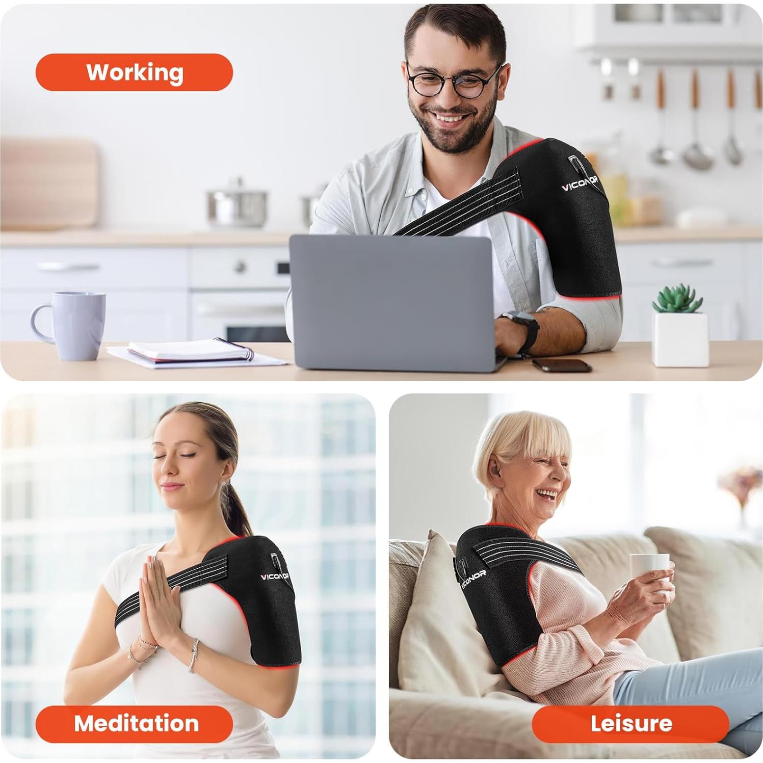 Almohadilla Térmica Viconor para Hombro con Luz Roja 660nm