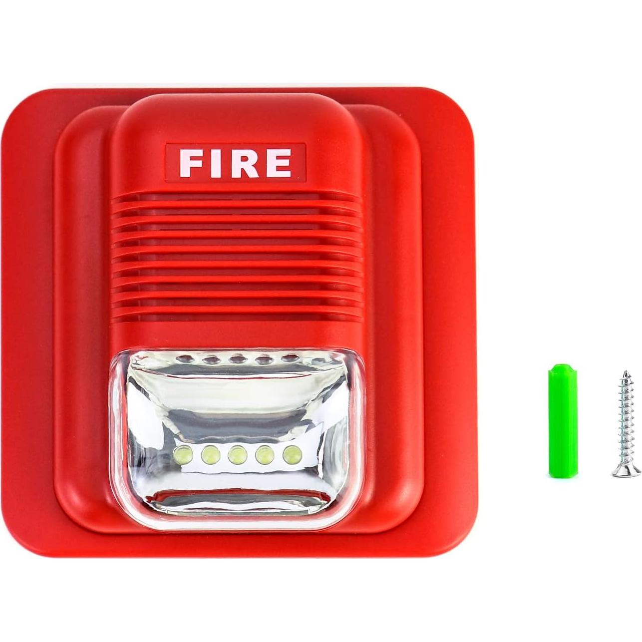 Alarma de Incendio QWORK WD7324 12/24V CC Sonora y Visual