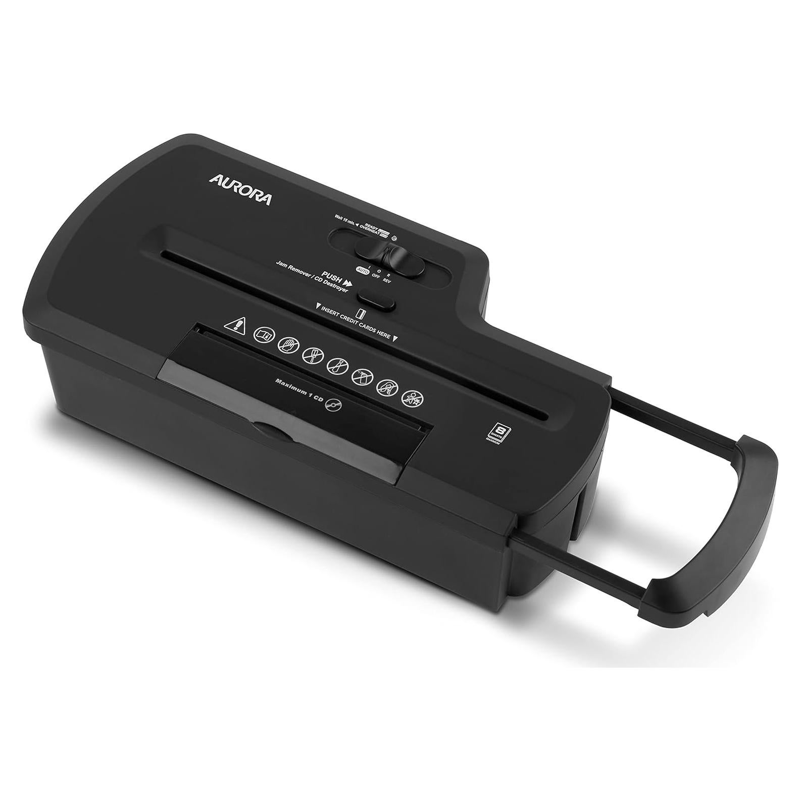 Destructora de papel Aurora AU800SZ 8 hojas corte en tiras