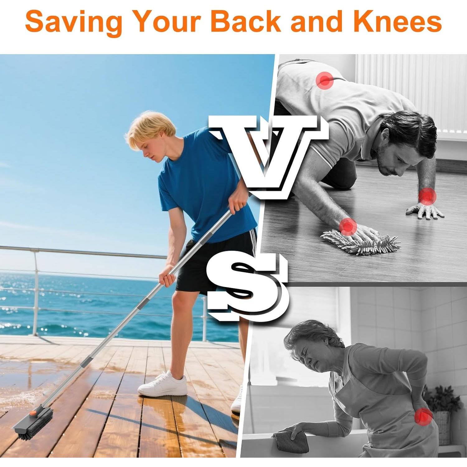 Cepillo de Fregado de Suelo 3 en 1 BITOPE con Mango Ajustable