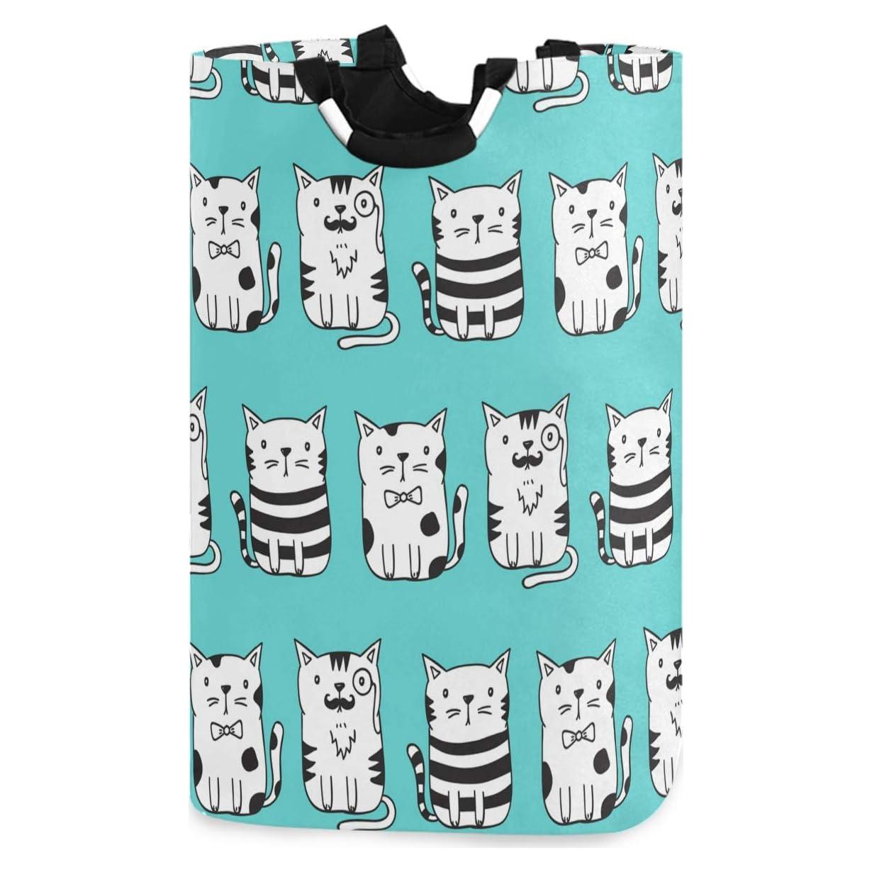 Cesta de Lavandería Colapsable Visesunny Gato Divertido 12.6L