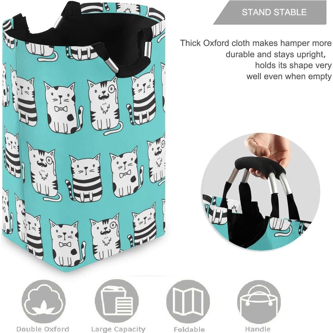 Cesta de Lavandería Colapsable Visesunny Gato Divertido 12.6L