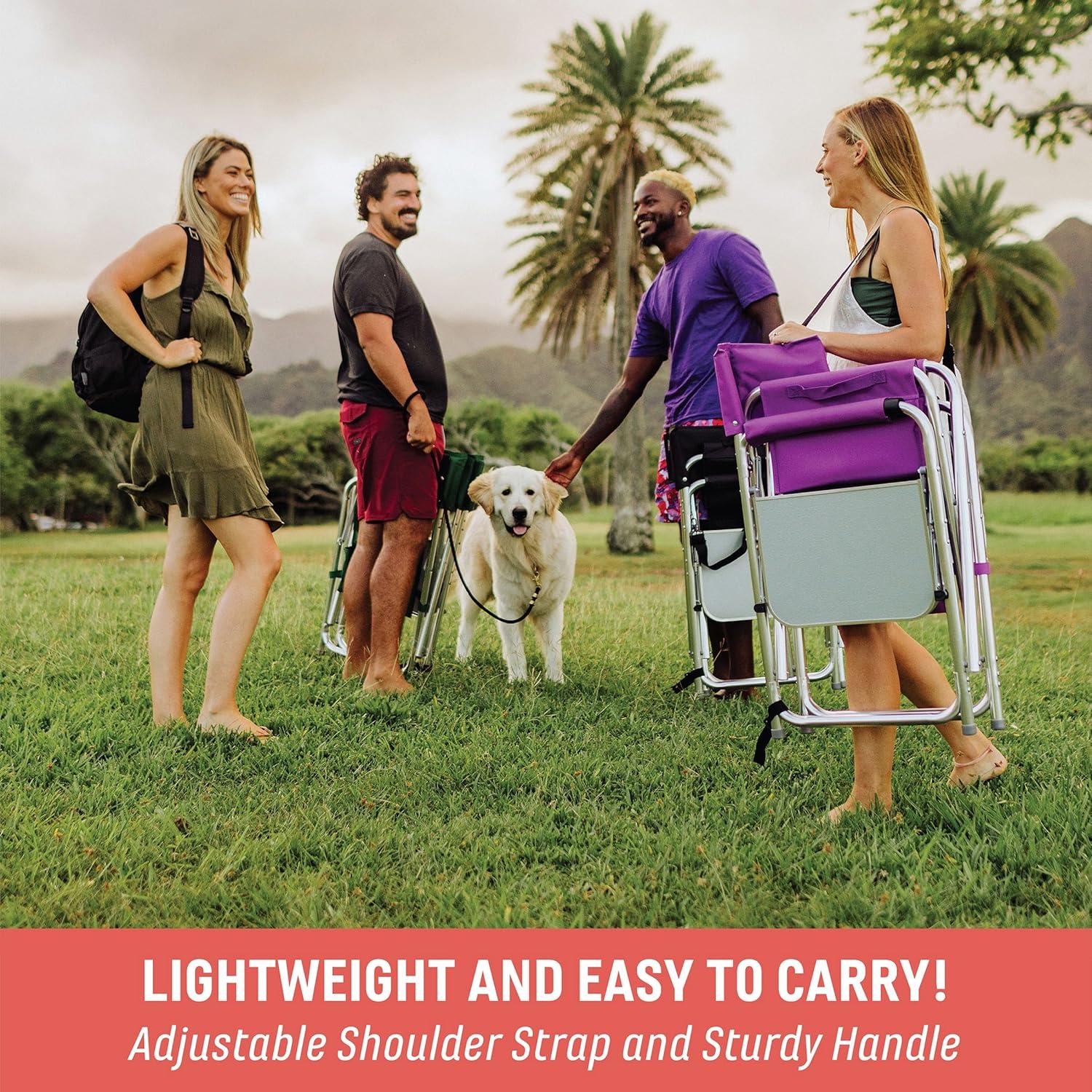 Silla Deportiva Picnic Time con Mesa Lateral - Verde Cazador