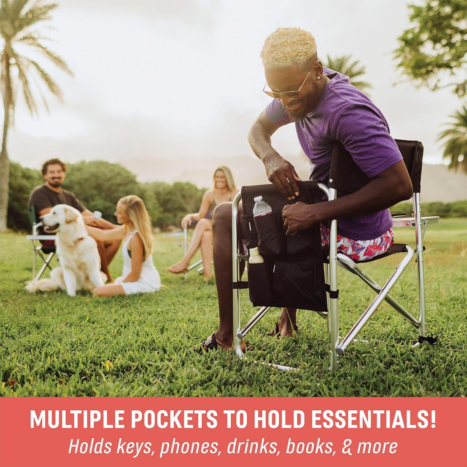 Silla Deportiva Picnic Time con Mesa Lateral - Verde Cazador