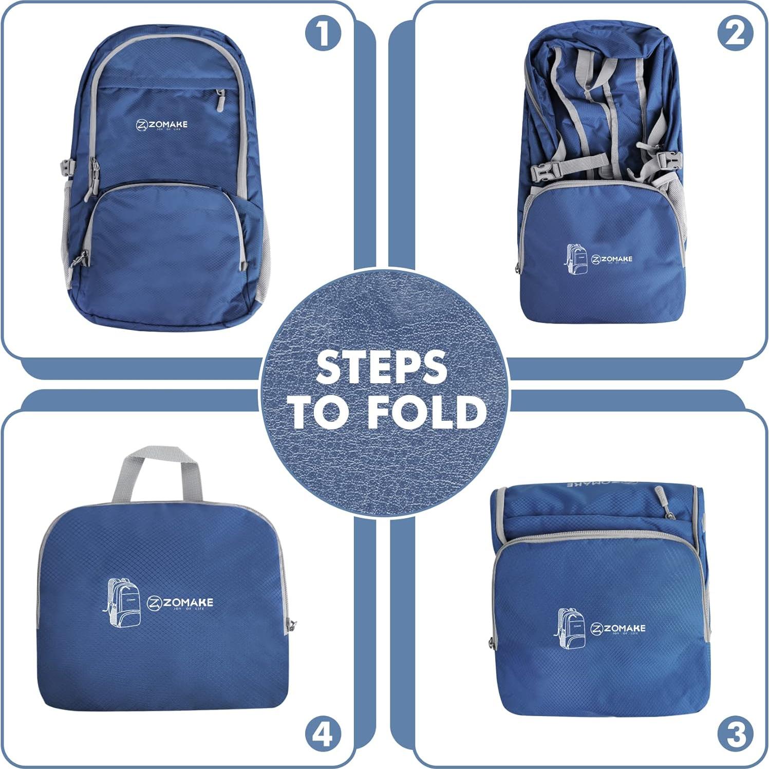 Mochila Plegable ZOMAKE 30L Resistente al Agua Azul Marino