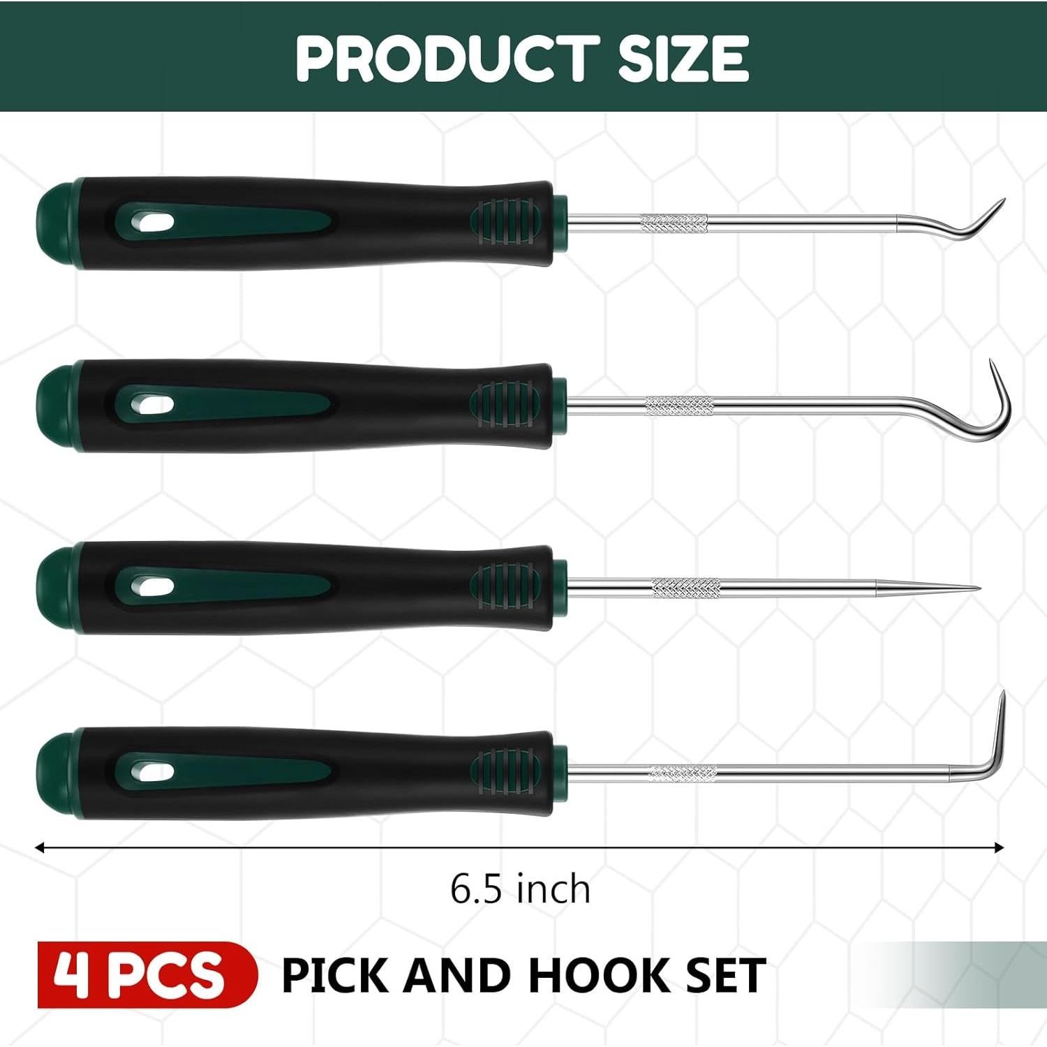 Juego de Picos y Ganchos WILLBOND 4 Pcs 16.5 cm Verde Oscuro