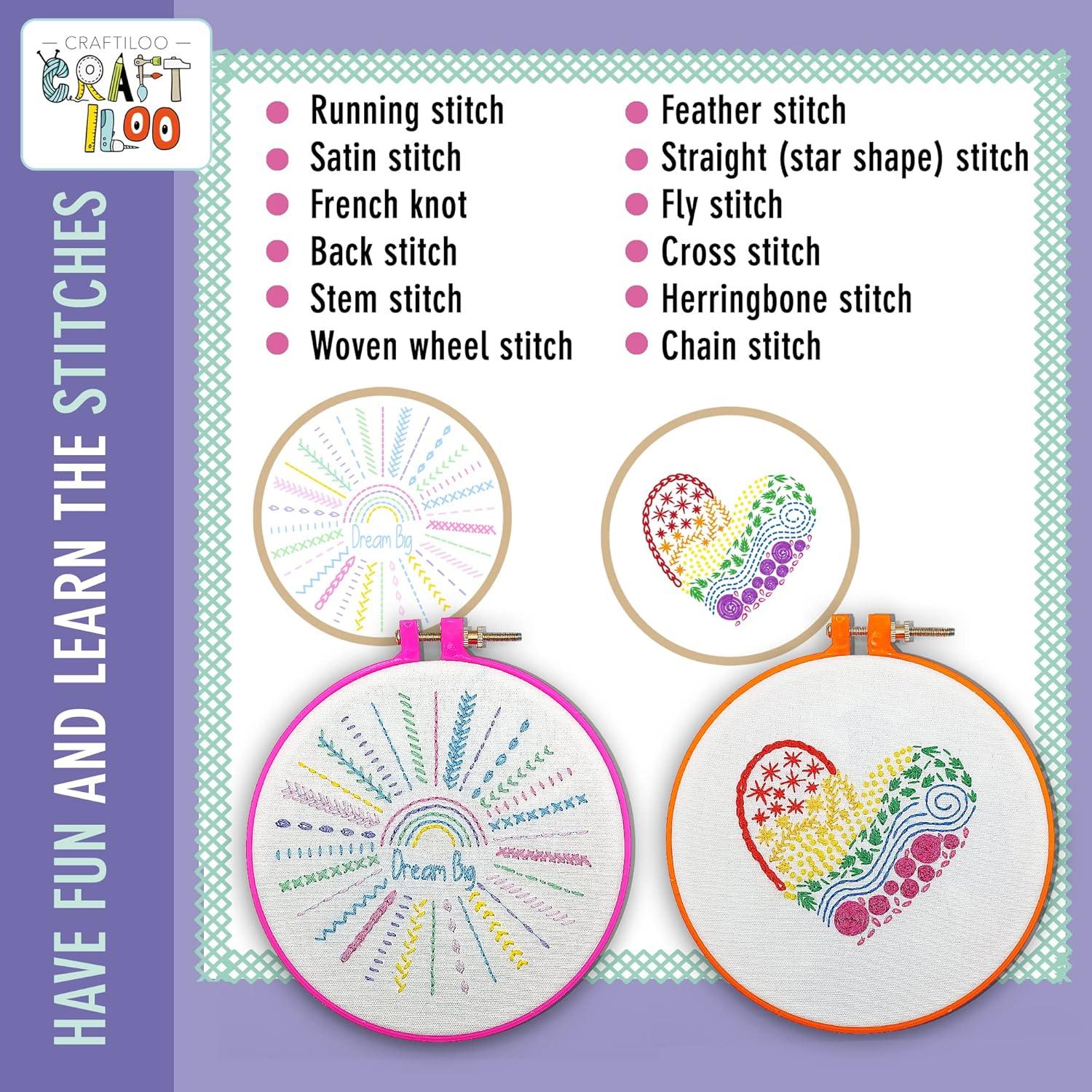 Kit de Bordado CRAFTILOO para Niños - 10 Patrones Preimpresos