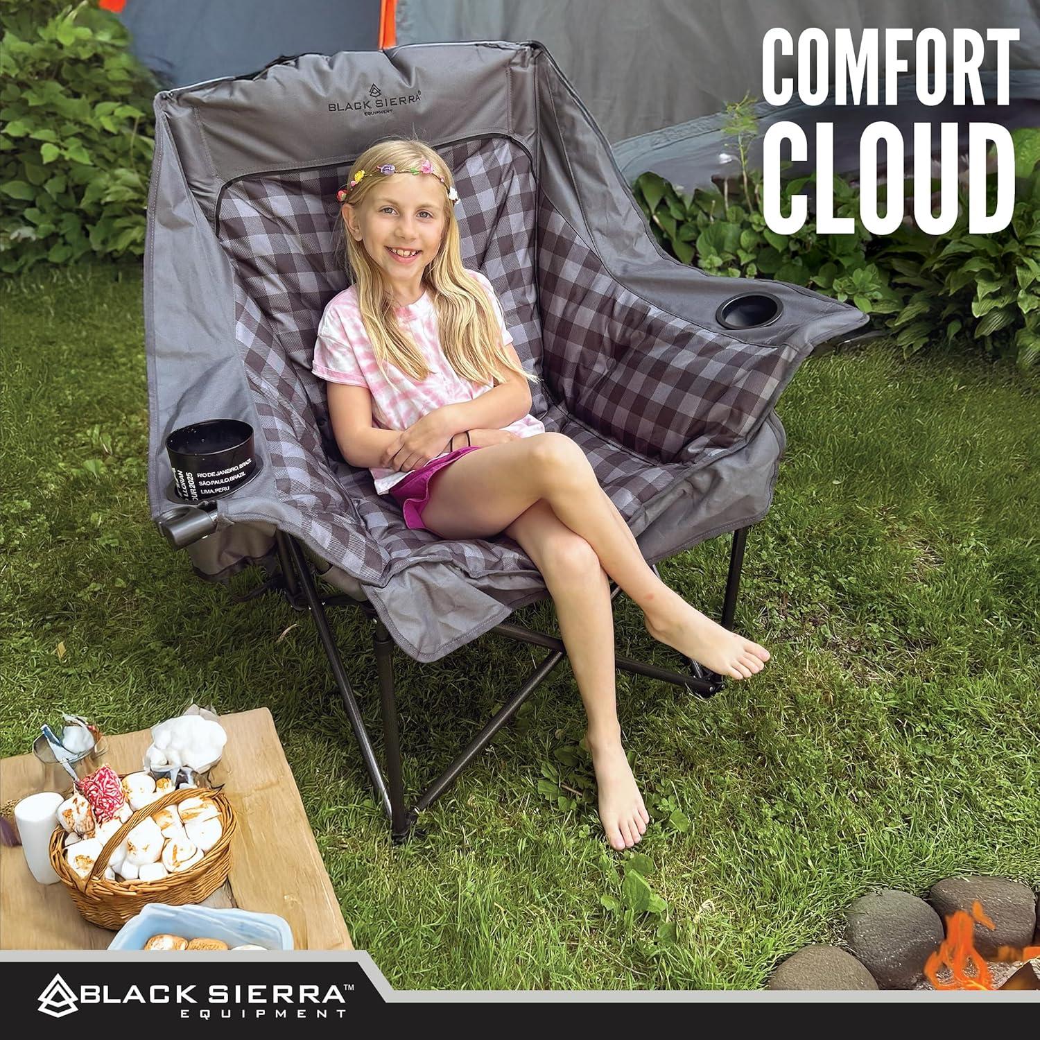 Silla de Camping Plegable Black Sierra Comfort Cloud XL - Soporta 181kg