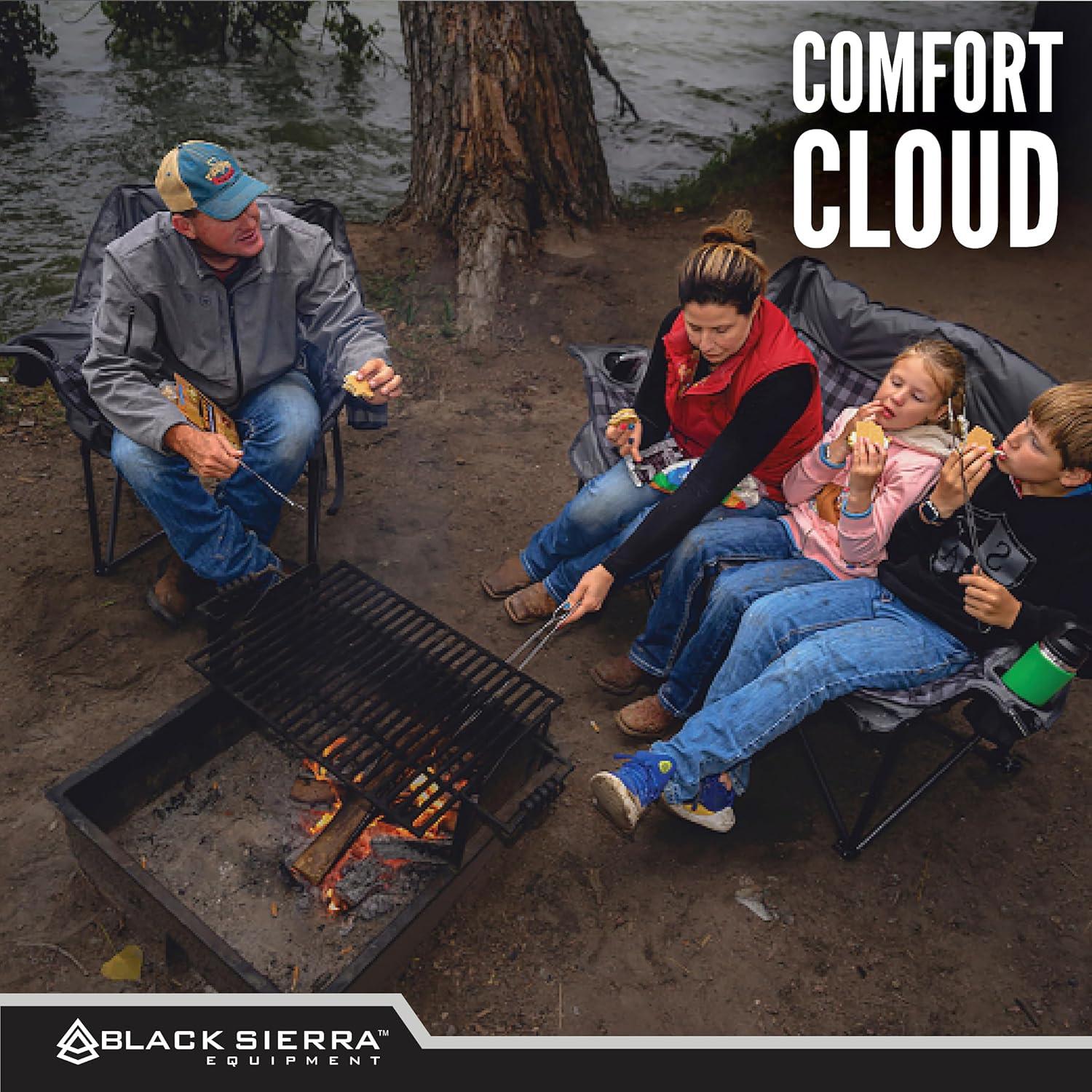 Silla de Camping Plegable Black Sierra Comfort Cloud XL - Soporta 181kg