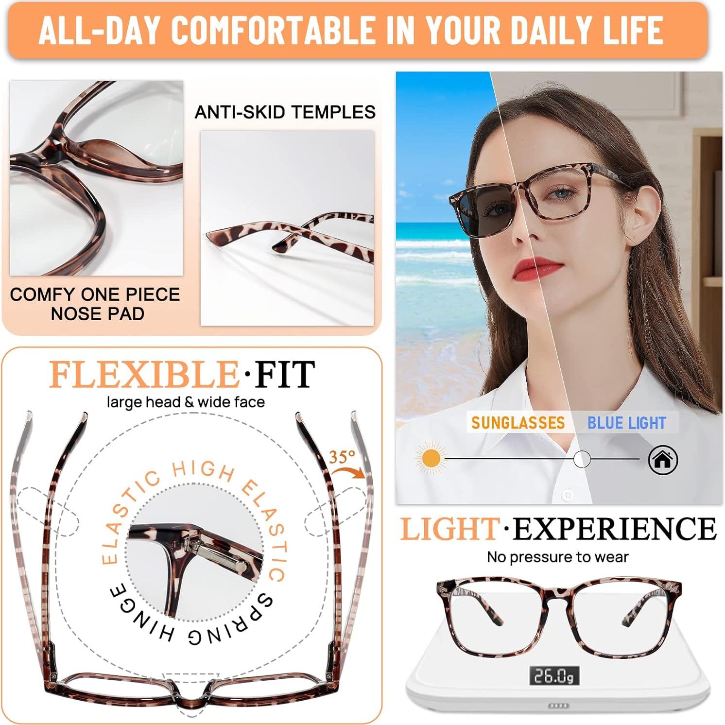 Gafas de lectura bifocales MARE AZZURO fotochromáticas 3.5x