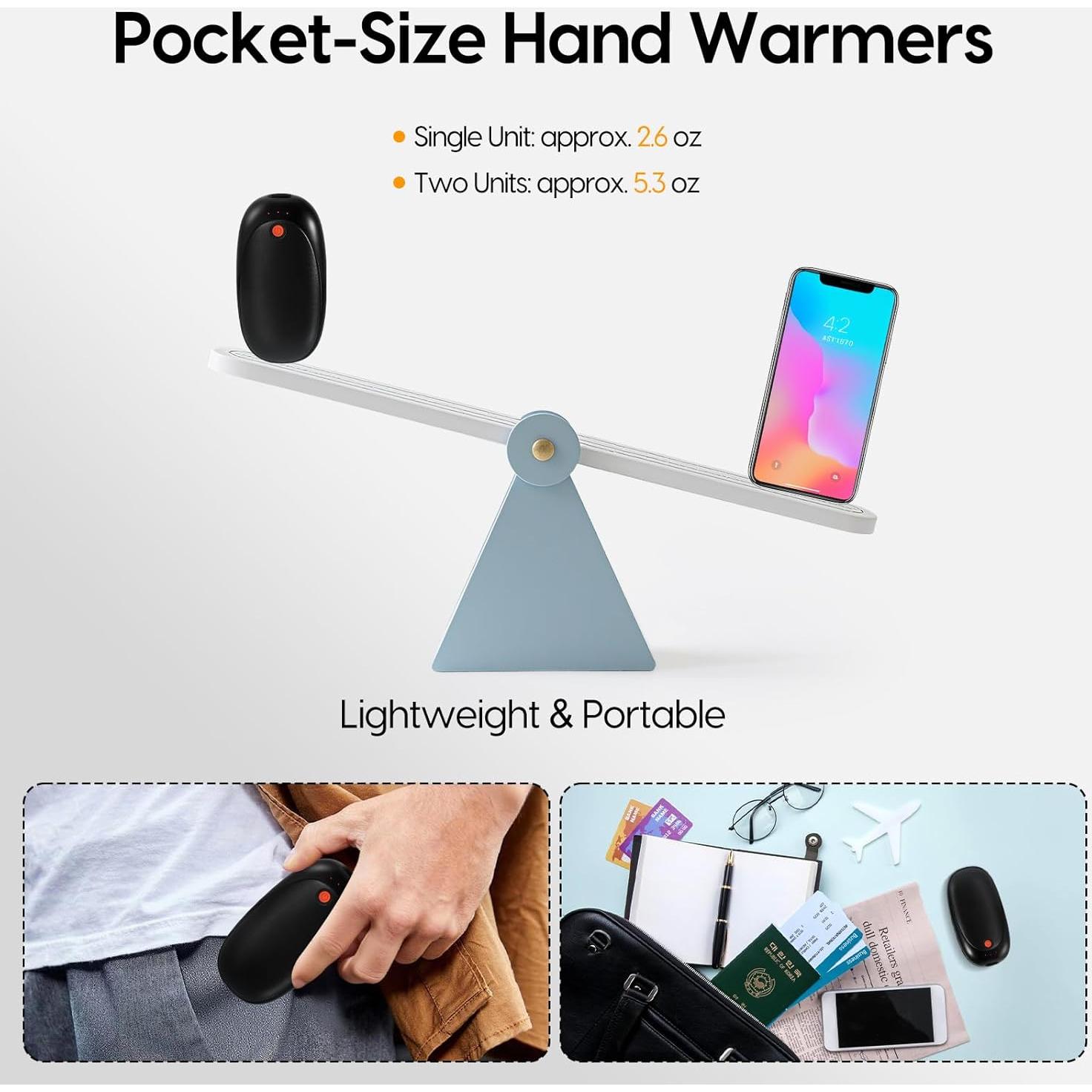 Calentadores de Manos Recargables GOSALISU N18 6000mAh 2 Piezas