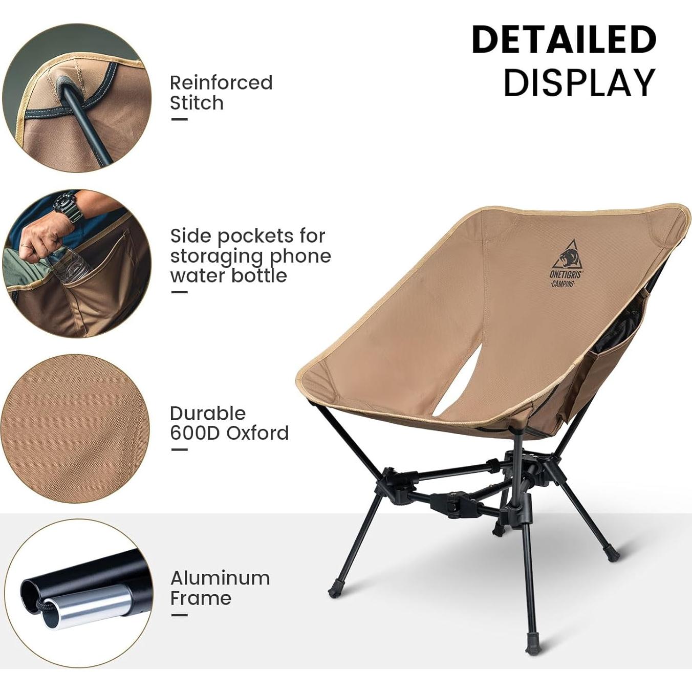 Silla de Camping OneTigris Tigerblade Plegable 150 kg