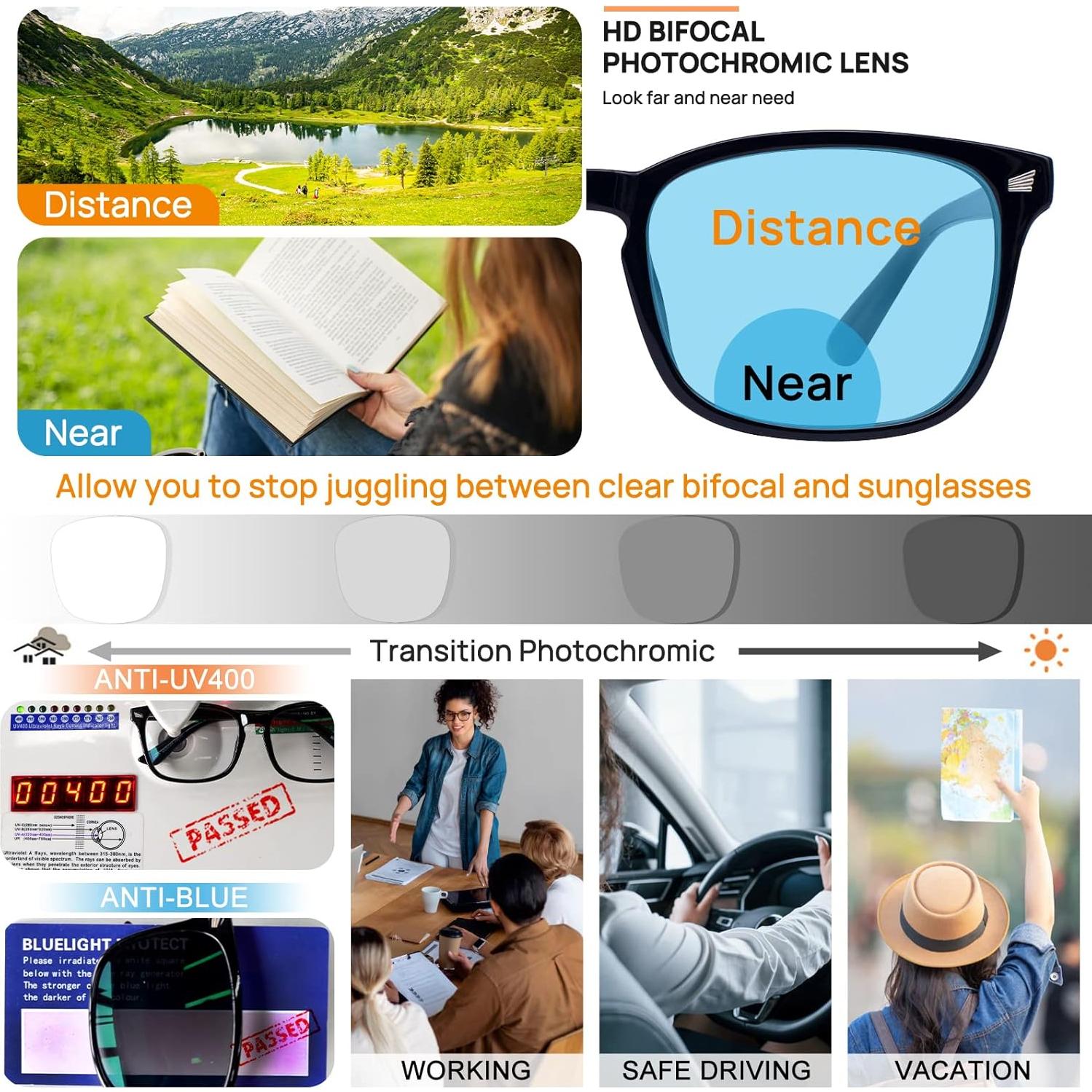 Gafas de Lectura Bifocales MARE AZZURO 2.25 con Luz Azul