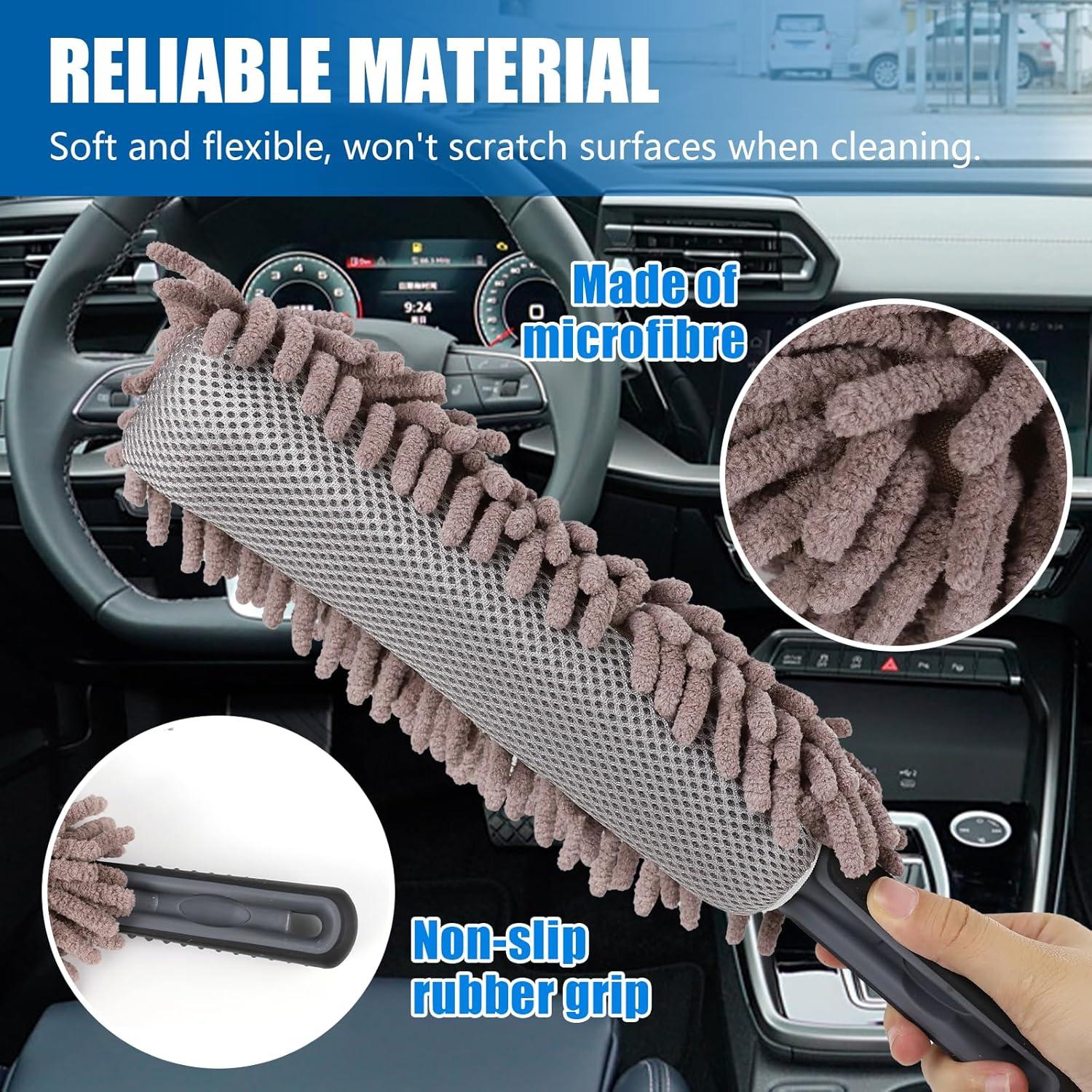 Duster de Coche Wuyaoyao Microfibra 35 cm Gris Suave