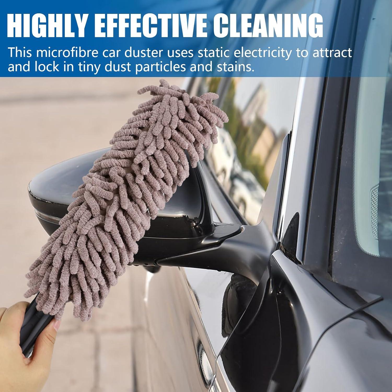 Duster de Coche Wuyaoyao Microfibra 35 cm Gris Suave