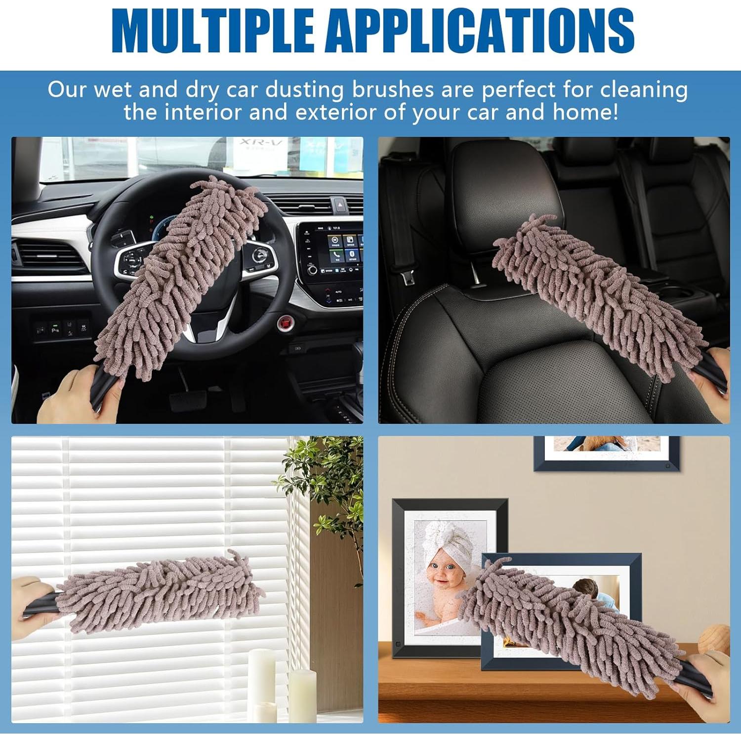 Duster de Coche Wuyaoyao Microfibra 35 cm Gris Suave