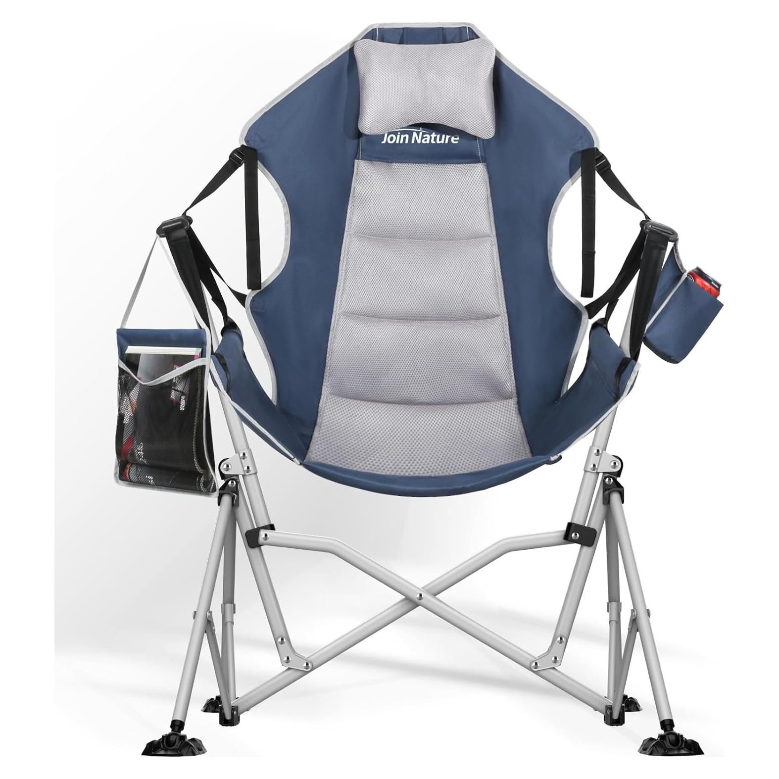Silla de Camping Colgante HTD060 Azul Plegable y Ajustable