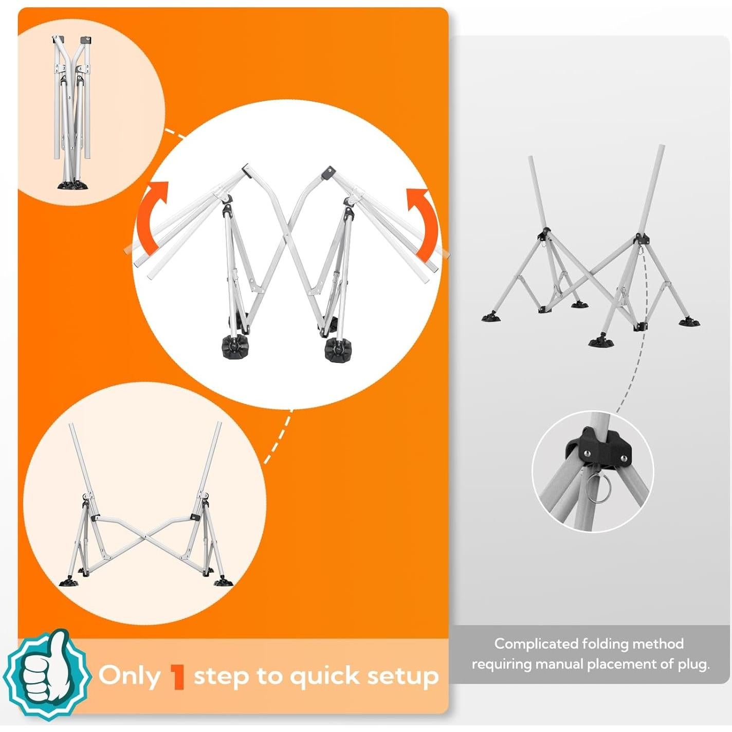 Silla de Camping Colgante HTD060 Azul Plegable y Ajustable