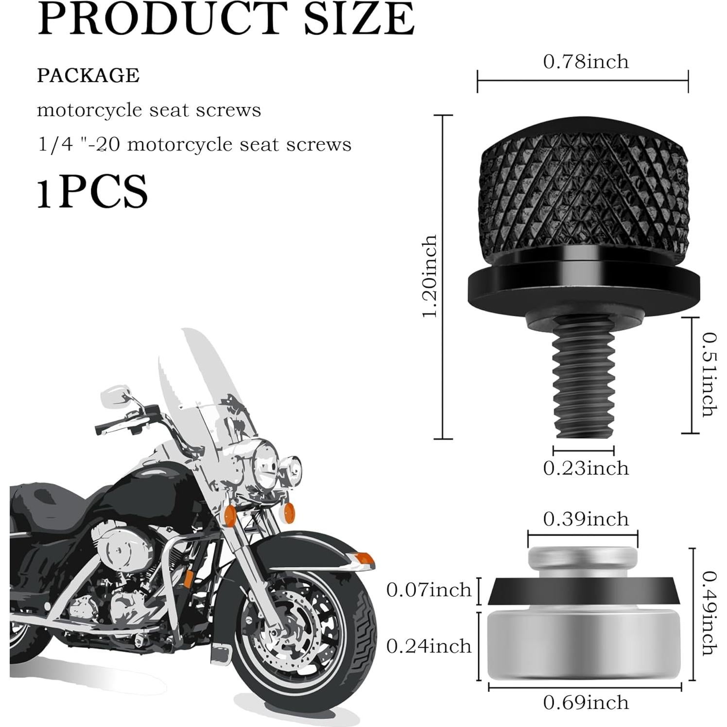 Kit de Tornillos y Tuercas de Aluminio Salior para Asiento de Motocicleta Negro