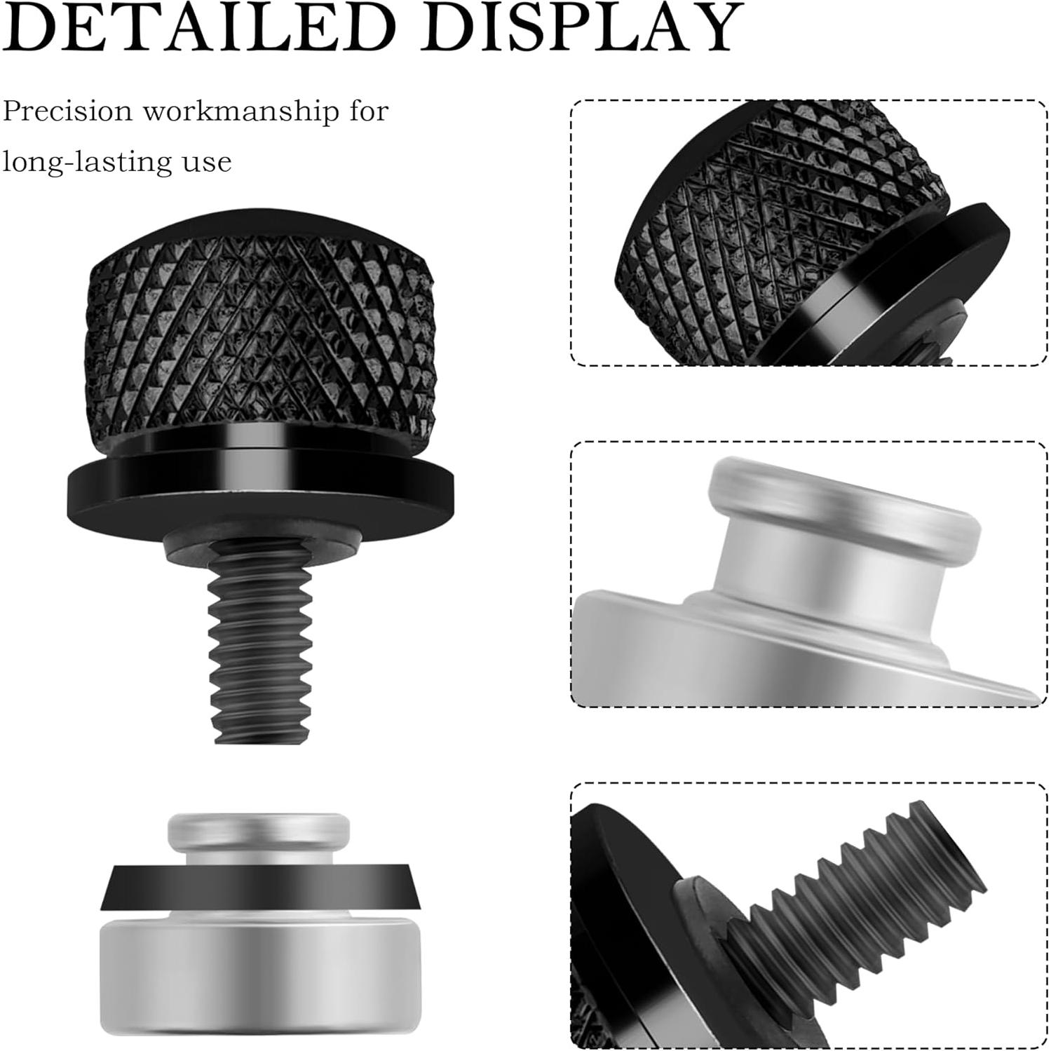 Kit de Tornillos y Tuercas de Aluminio Salior para Asiento de Motocicleta Negro