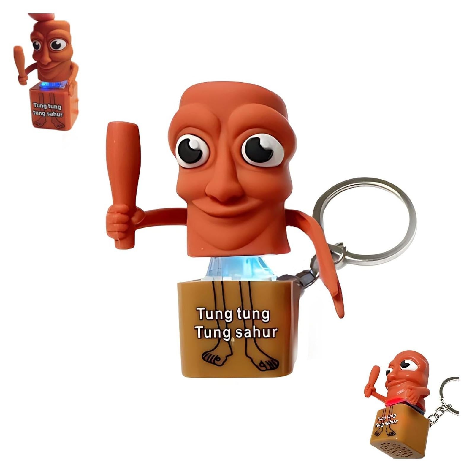 Llavero Fidget Tung Tung Tung Sahur con Luz LED y Sonido