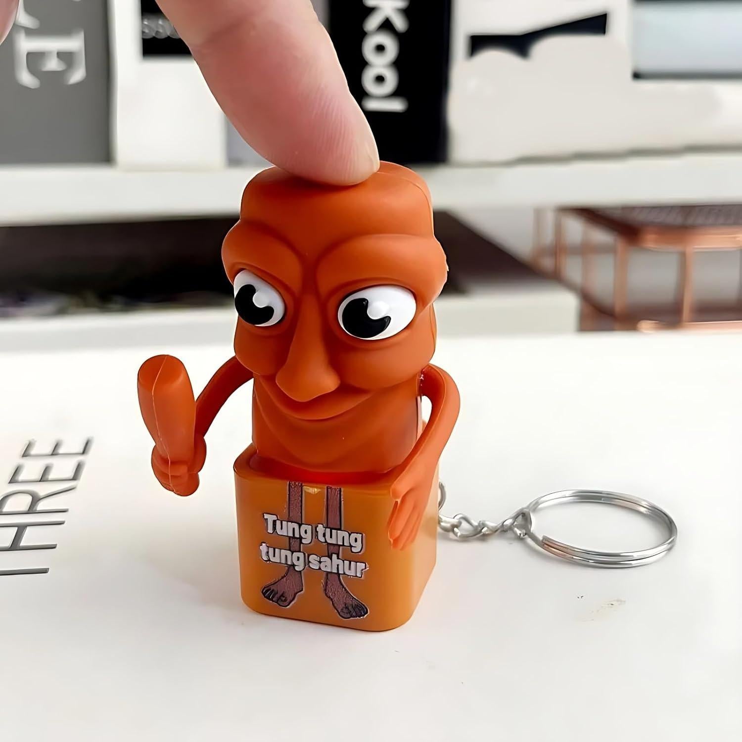 Llavero Fidget Tung Tung Tung Sahur con Luz LED y Sonido