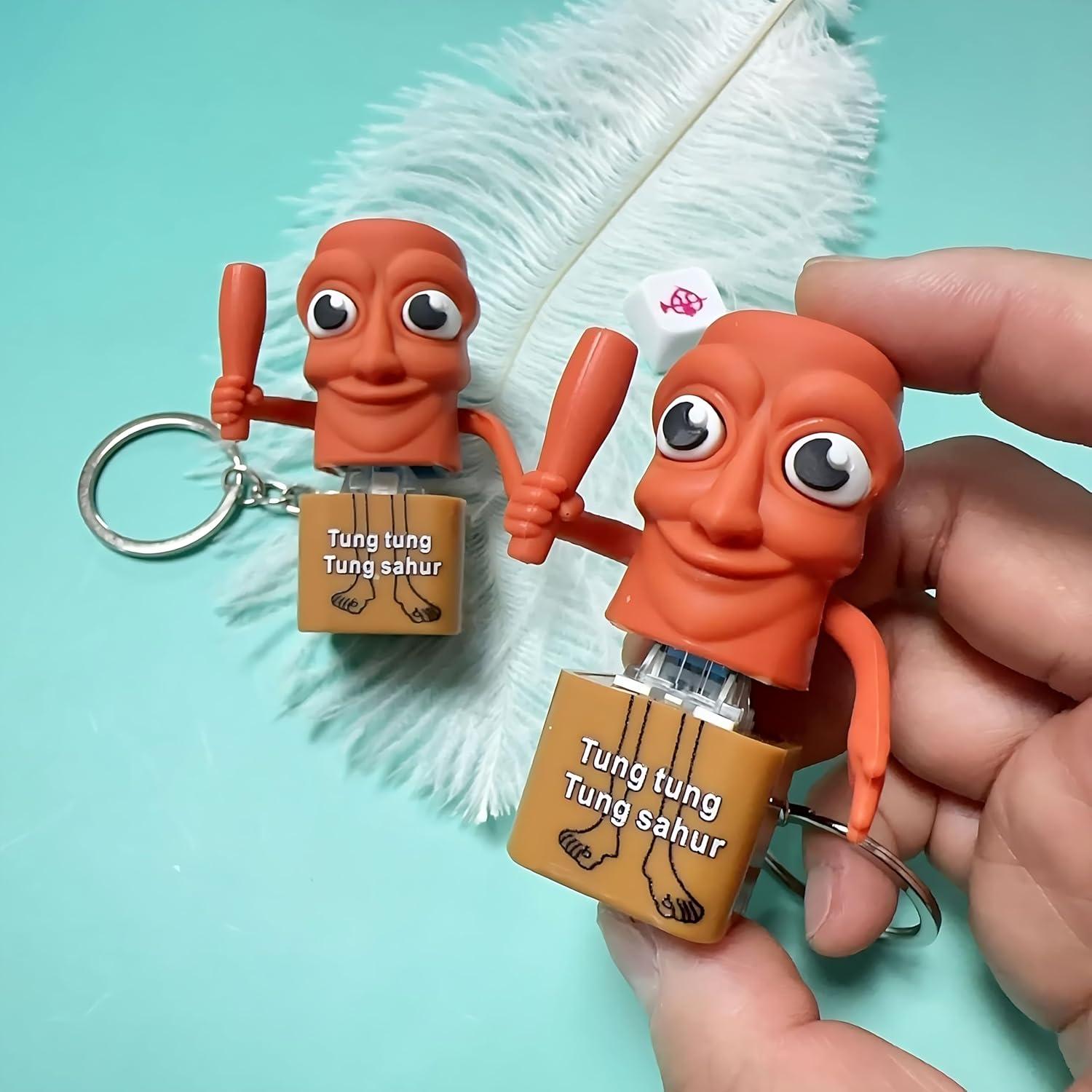 Llavero Fidget Tung Tung Tung Sahur con Luz LED y Sonido