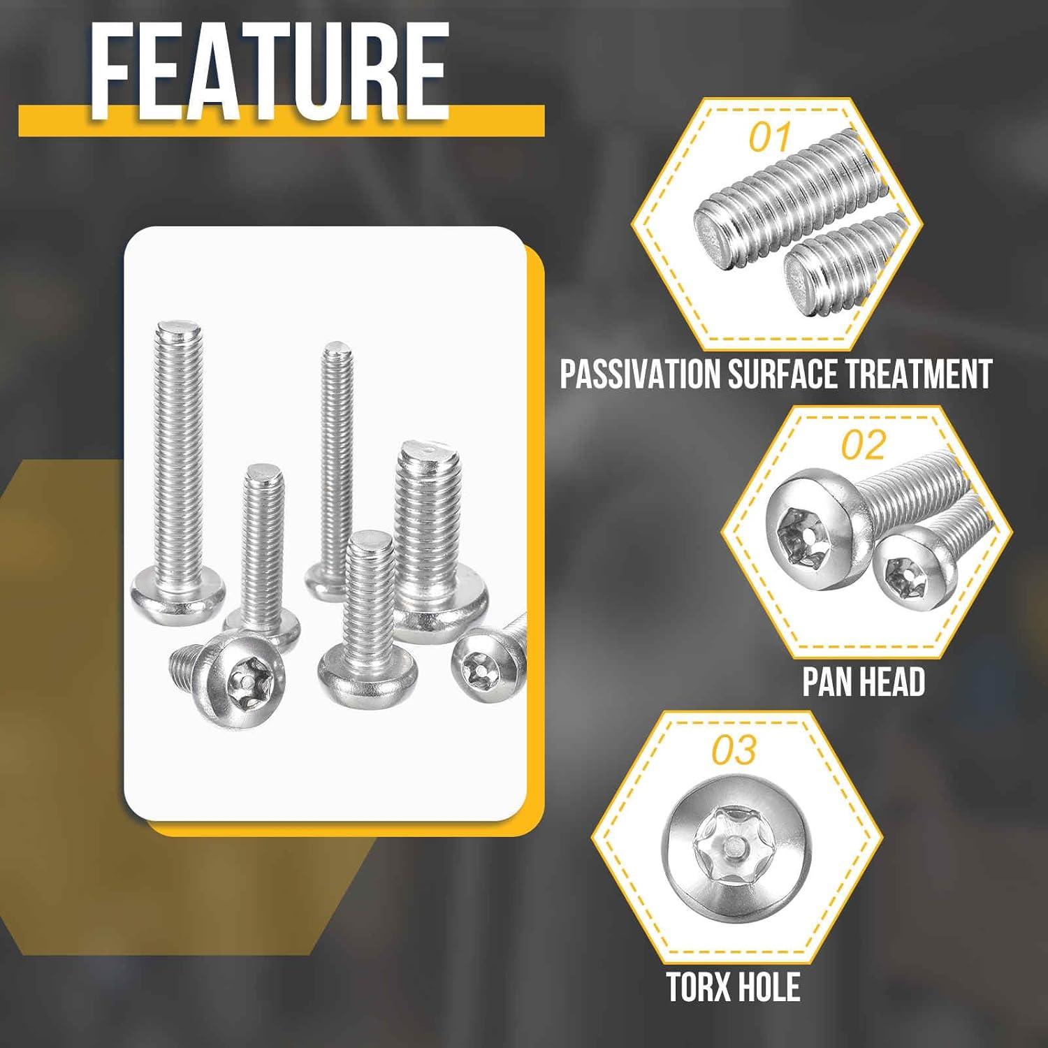 Tornillos de Seguridad Torx Cabeza Pan DTGN 1/4"-20x25mm - Paquete de 10