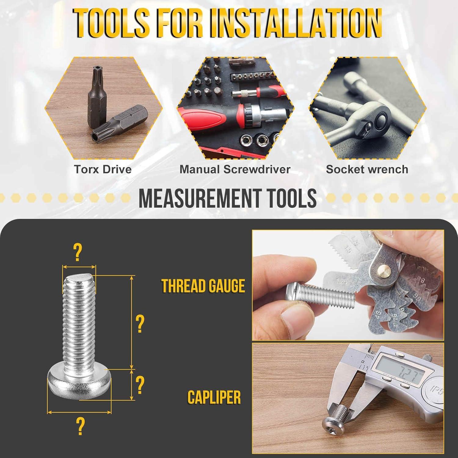 Tornillos de Seguridad Torx Cabeza Pan DTGN 1/4"-20x25mm - Paquete de 10