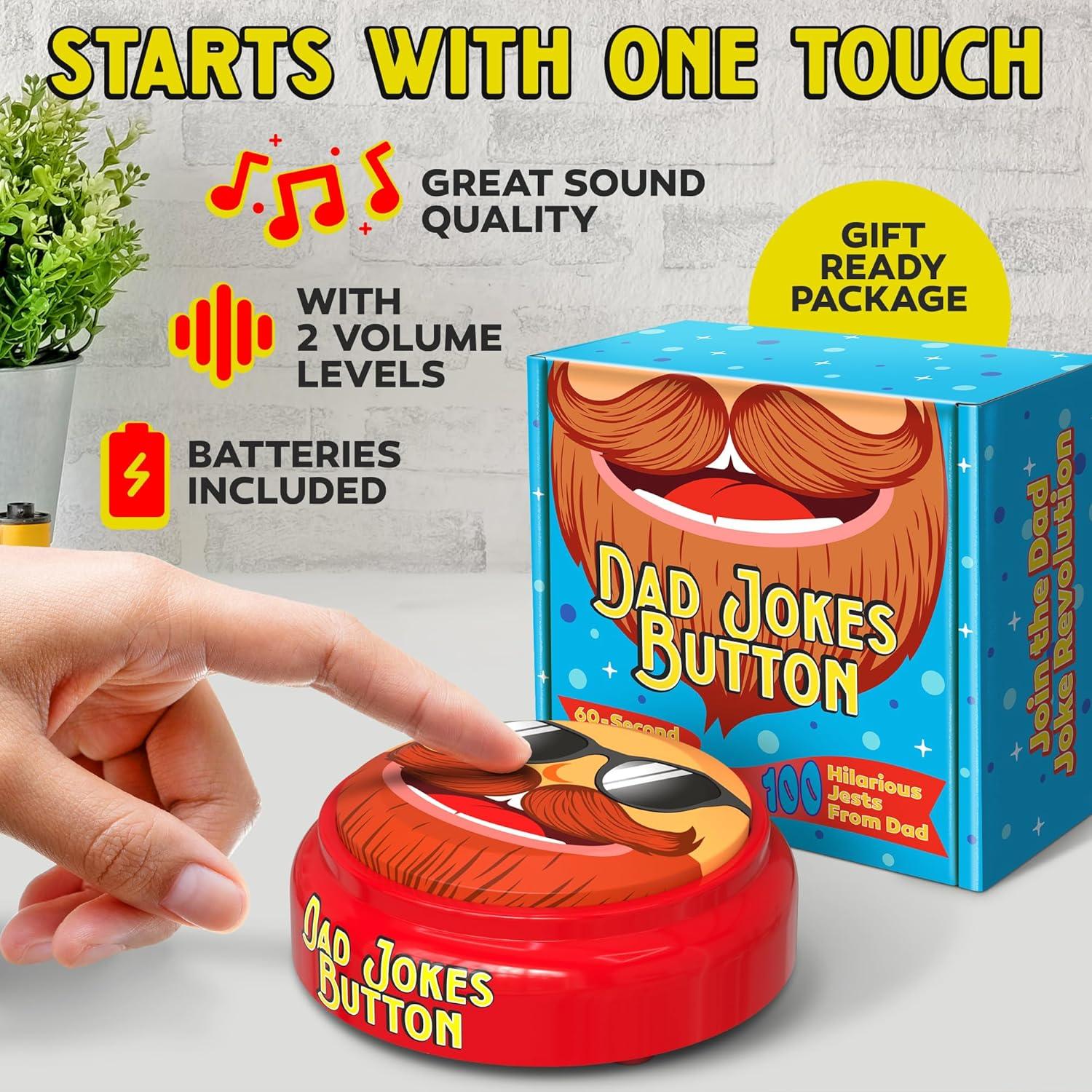 Botón de Chistes de Papá Keentox con Grabadora 60s - Regalo Día del Padre