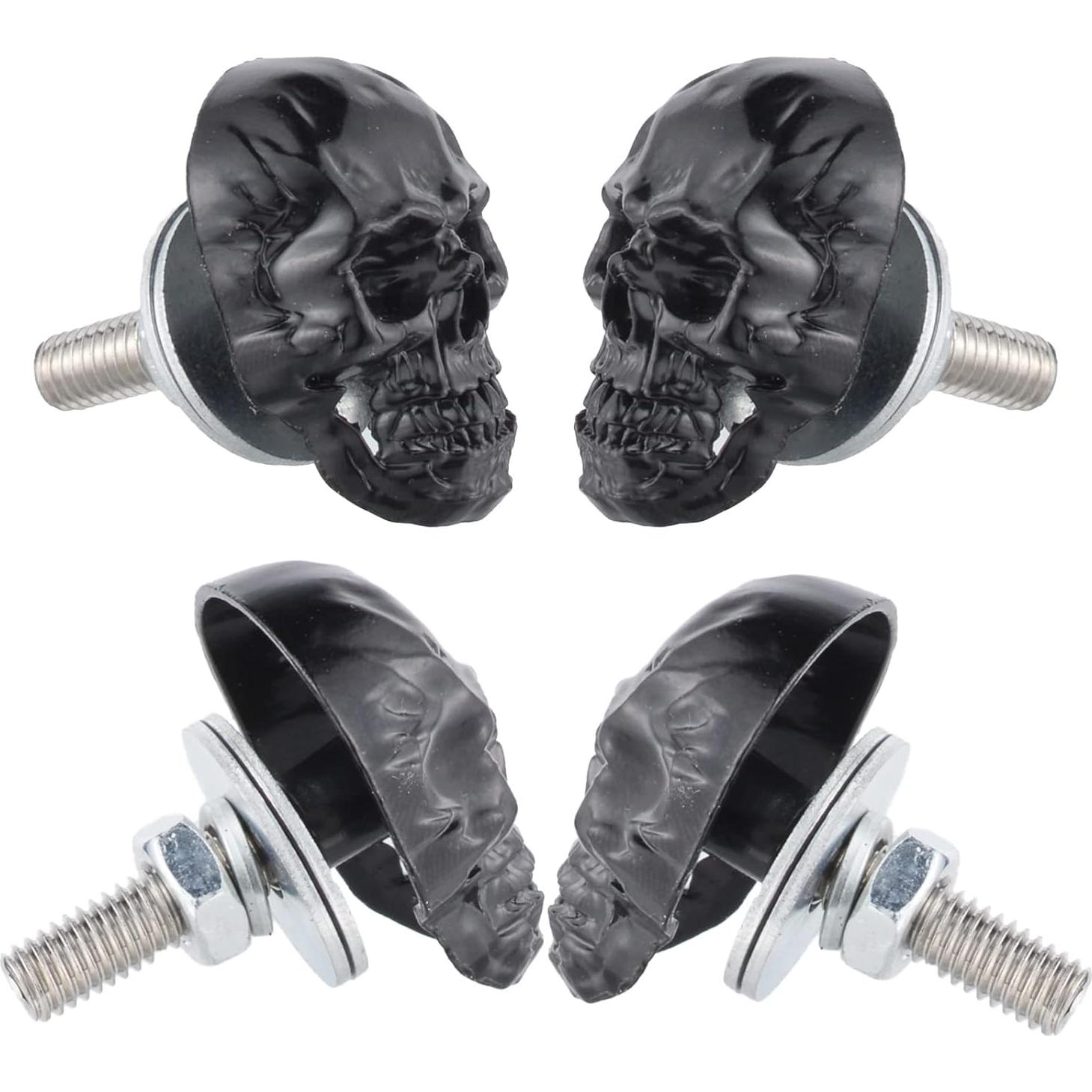 Tornillos Antirrobo para Placa de Licencia Temzzer 4 PCS Negro