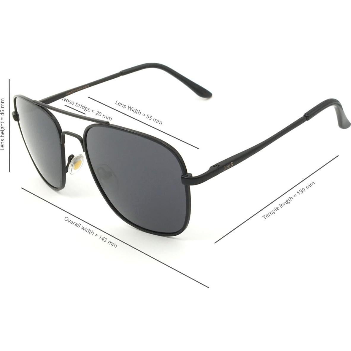 Gafas de sol aviador cuadradas J+S Premium polarizadas UV400