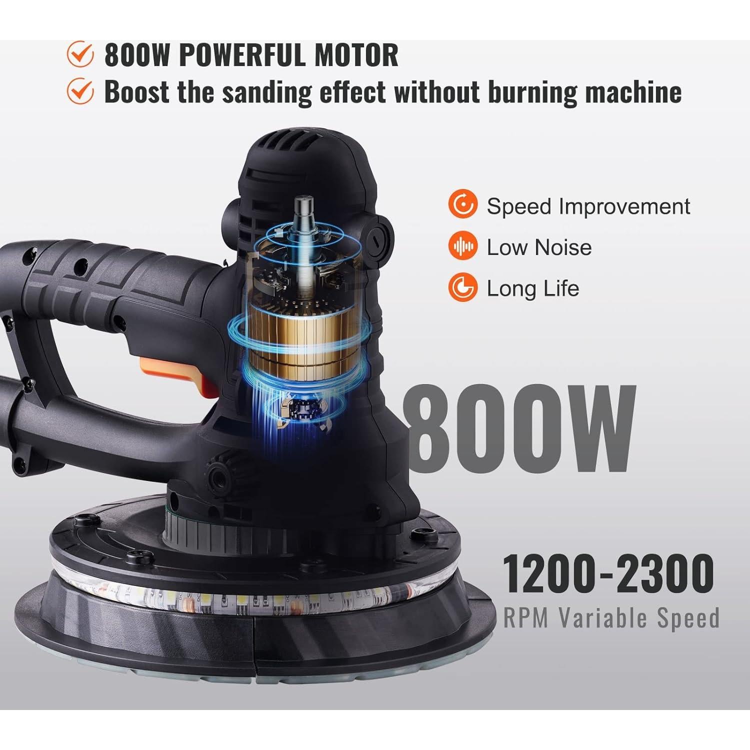 Lijadora de Yeso Eléctrica VEVOR 800W con 12 Discos 180mm