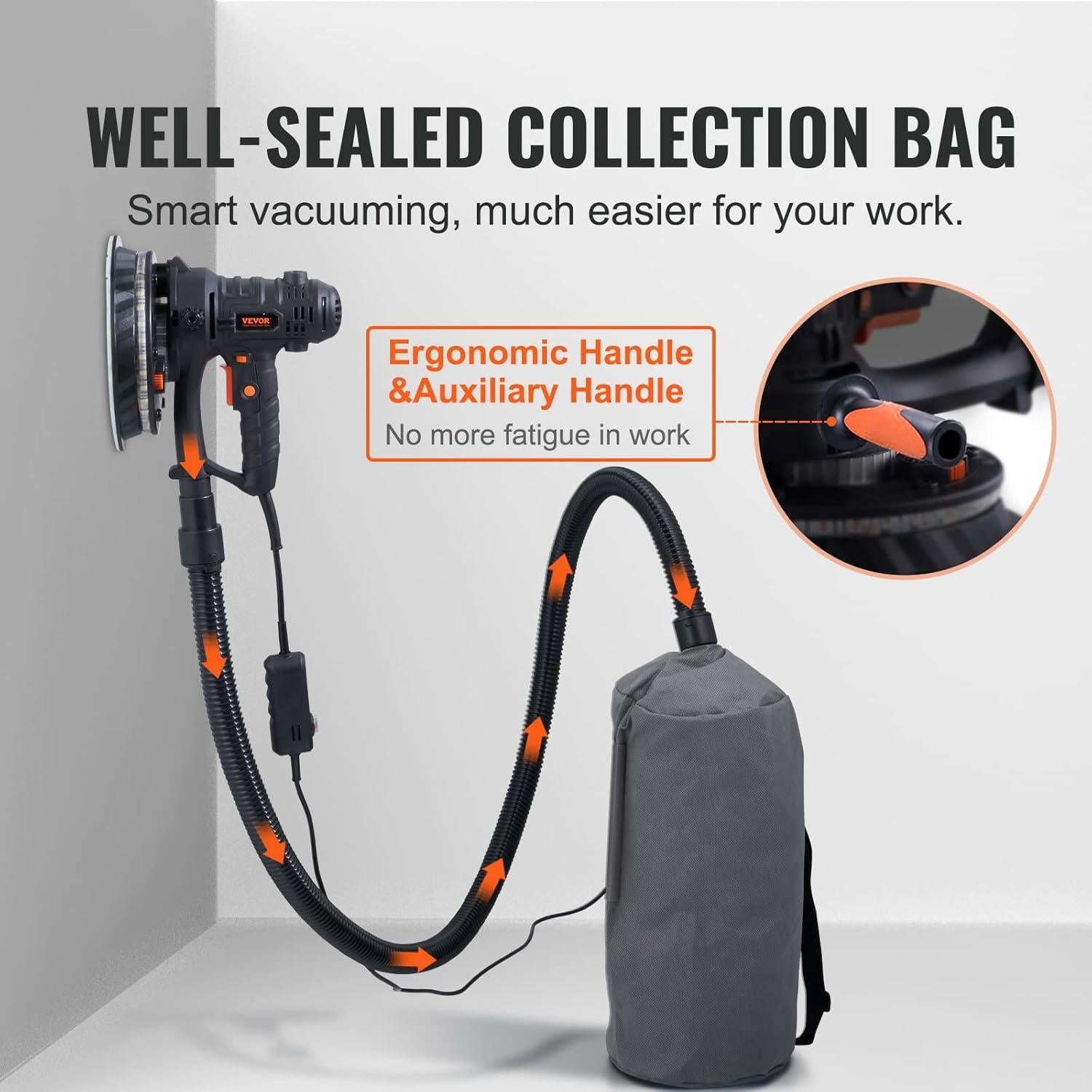 Lijadora de Yeso Eléctrica VEVOR 800W con 12 Discos 180mm