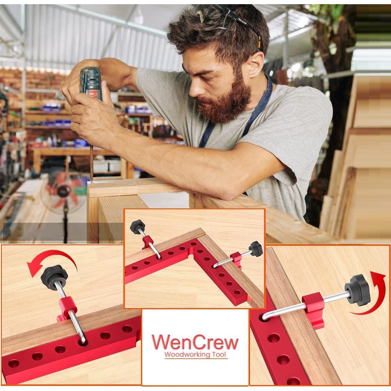 Abrazaderas de esquina WenCrew 4 Pack 90 grados aluminio 13.97 cm