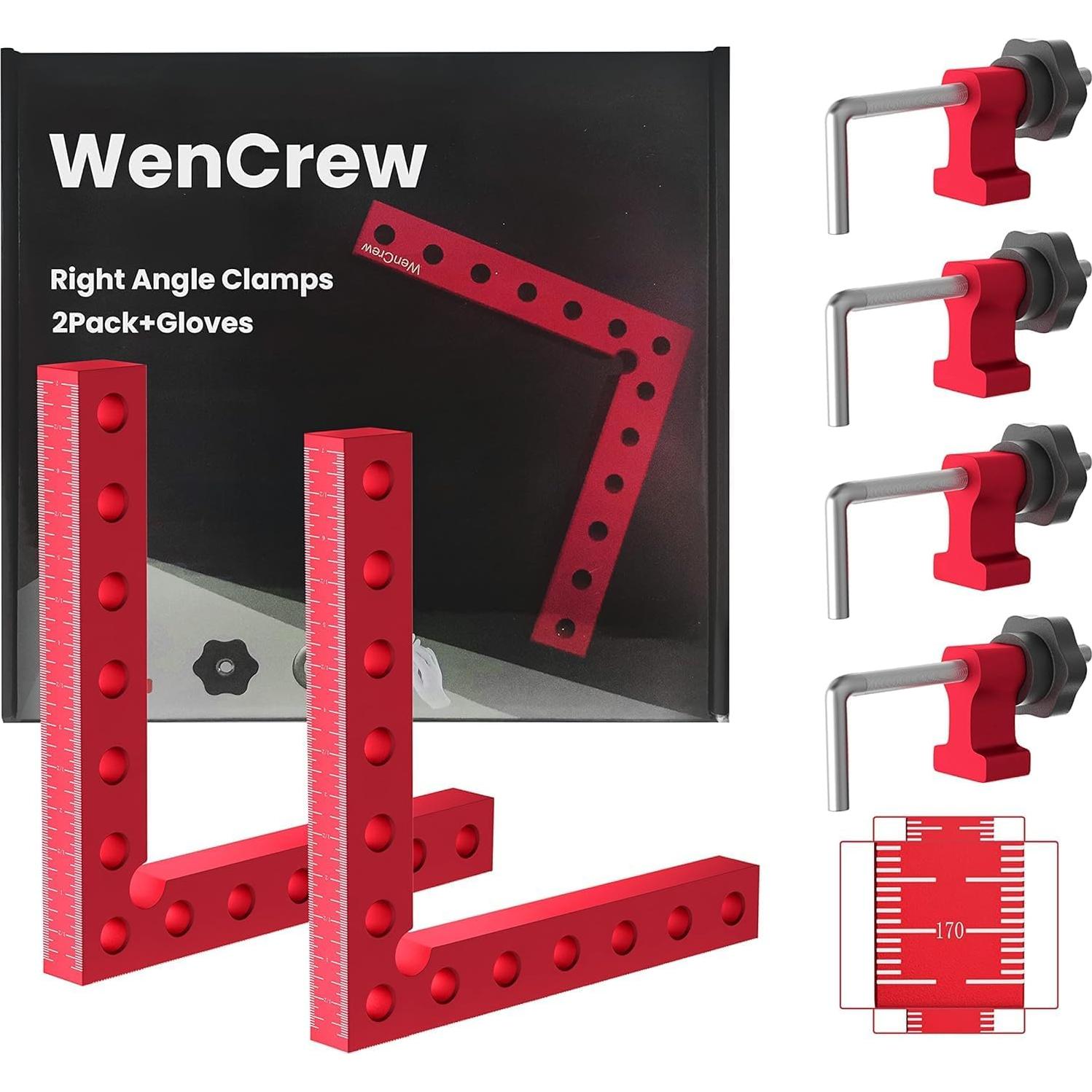 Abrazaderas de esquina WenCrew 4 Pack 90 grados aluminio 13.97 cm