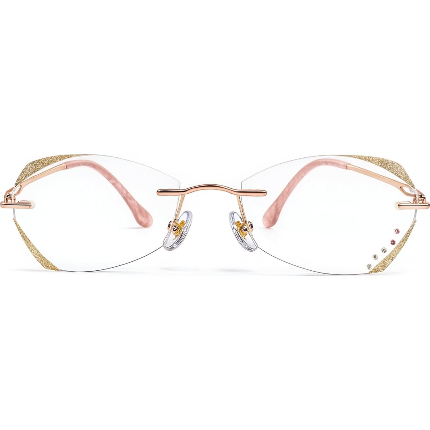 Gafas de lectura sin montura LUMIHA HD dorado rosa 1x